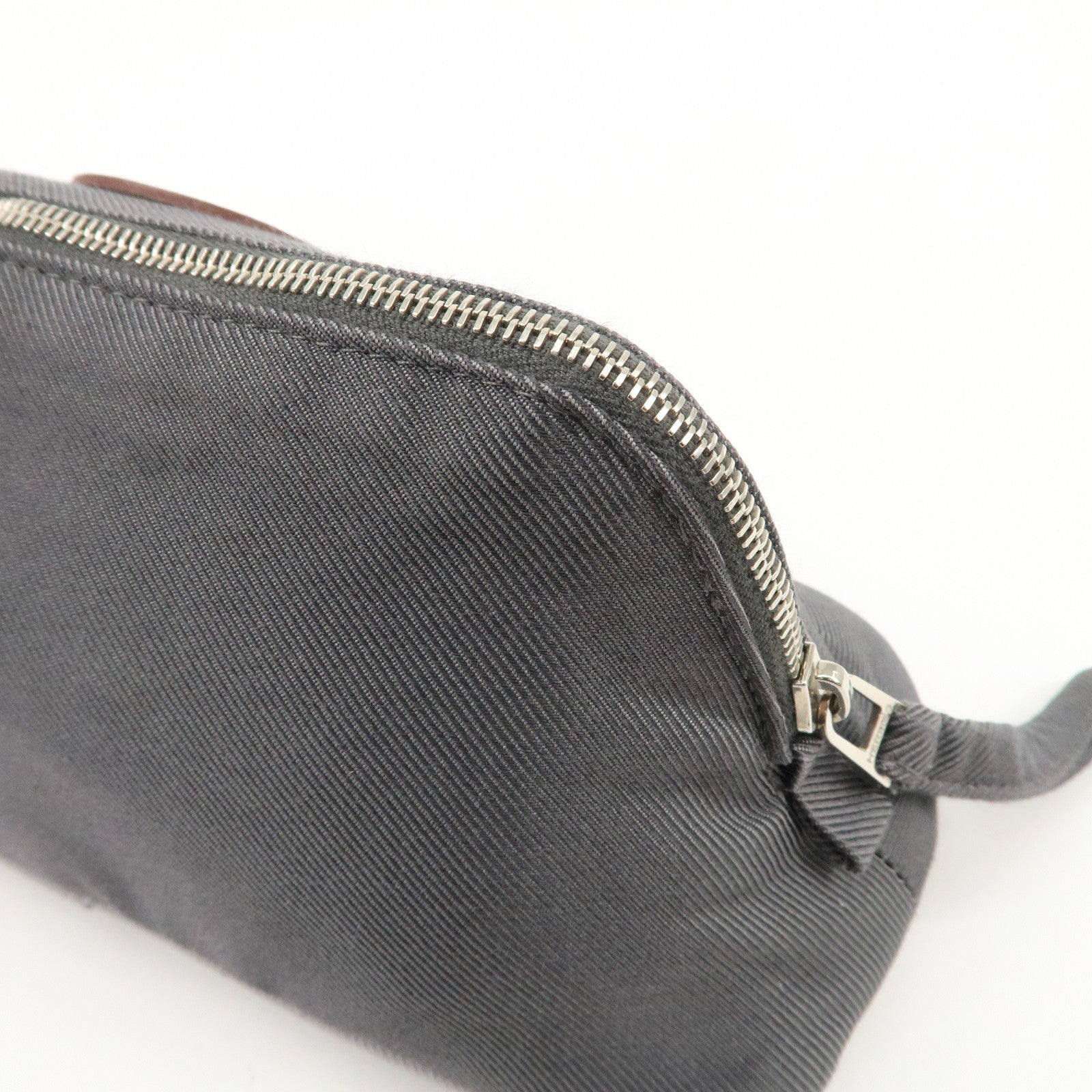 HERMES Bolide Vice Versa PM Cotton Silk Pouch Acier