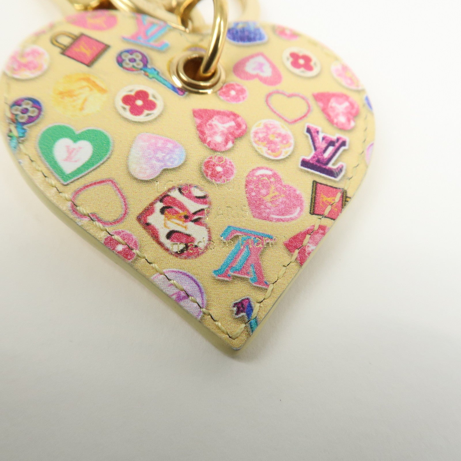 Louis Vuitton Porte Cles Love Lock Heart Bag Charm Key Chain M01165