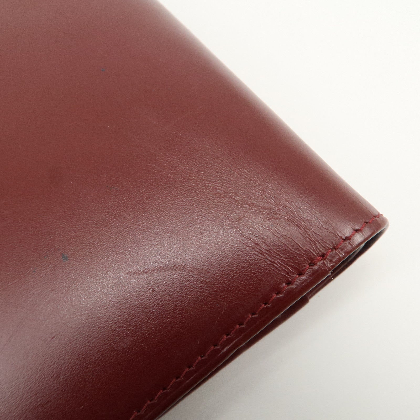 Cartier Must de Cartier Logo Leather Compact Wallet Bordeaux