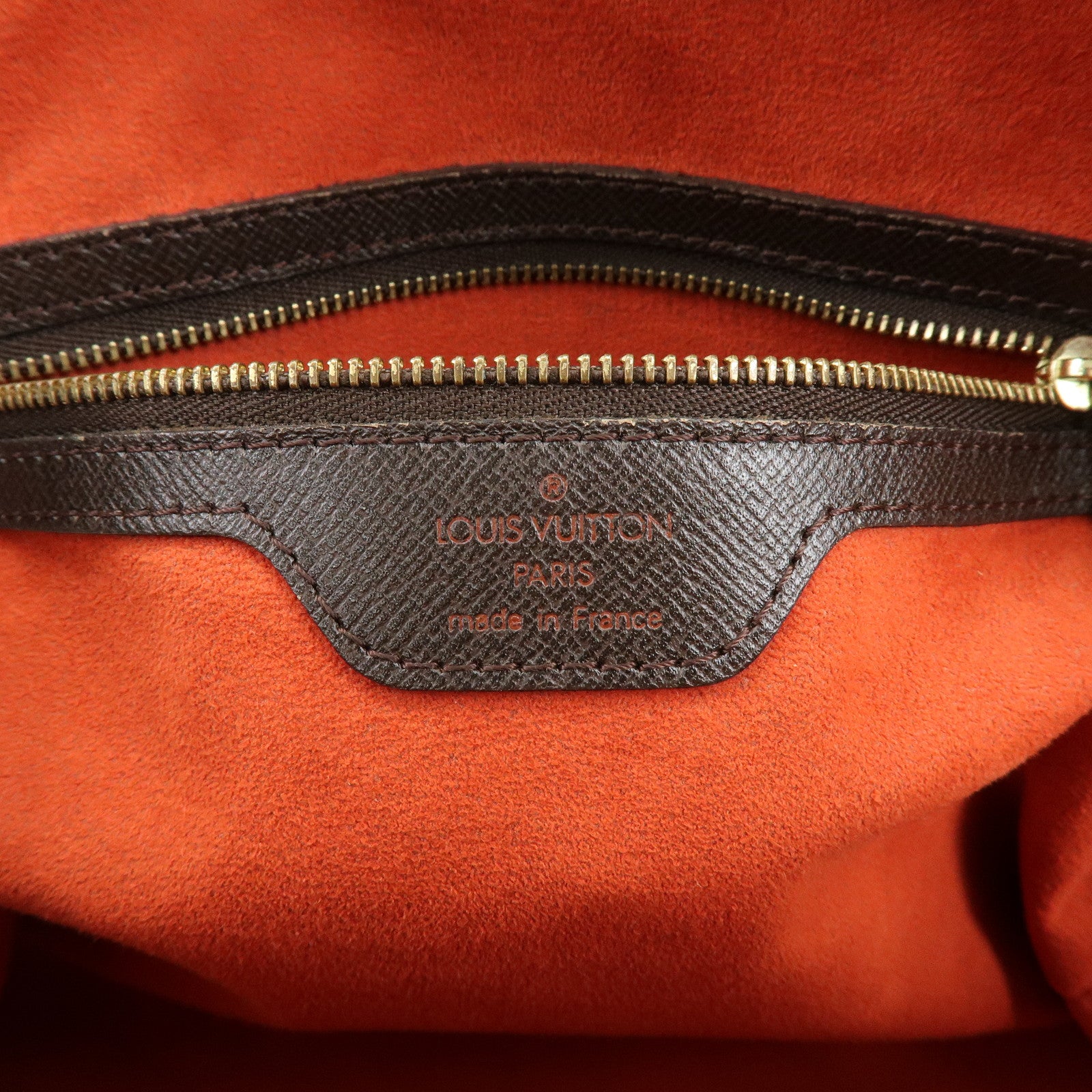 Louis Vuitton Damier Canvas Leather Triana Hand Bag Ebene N51155
