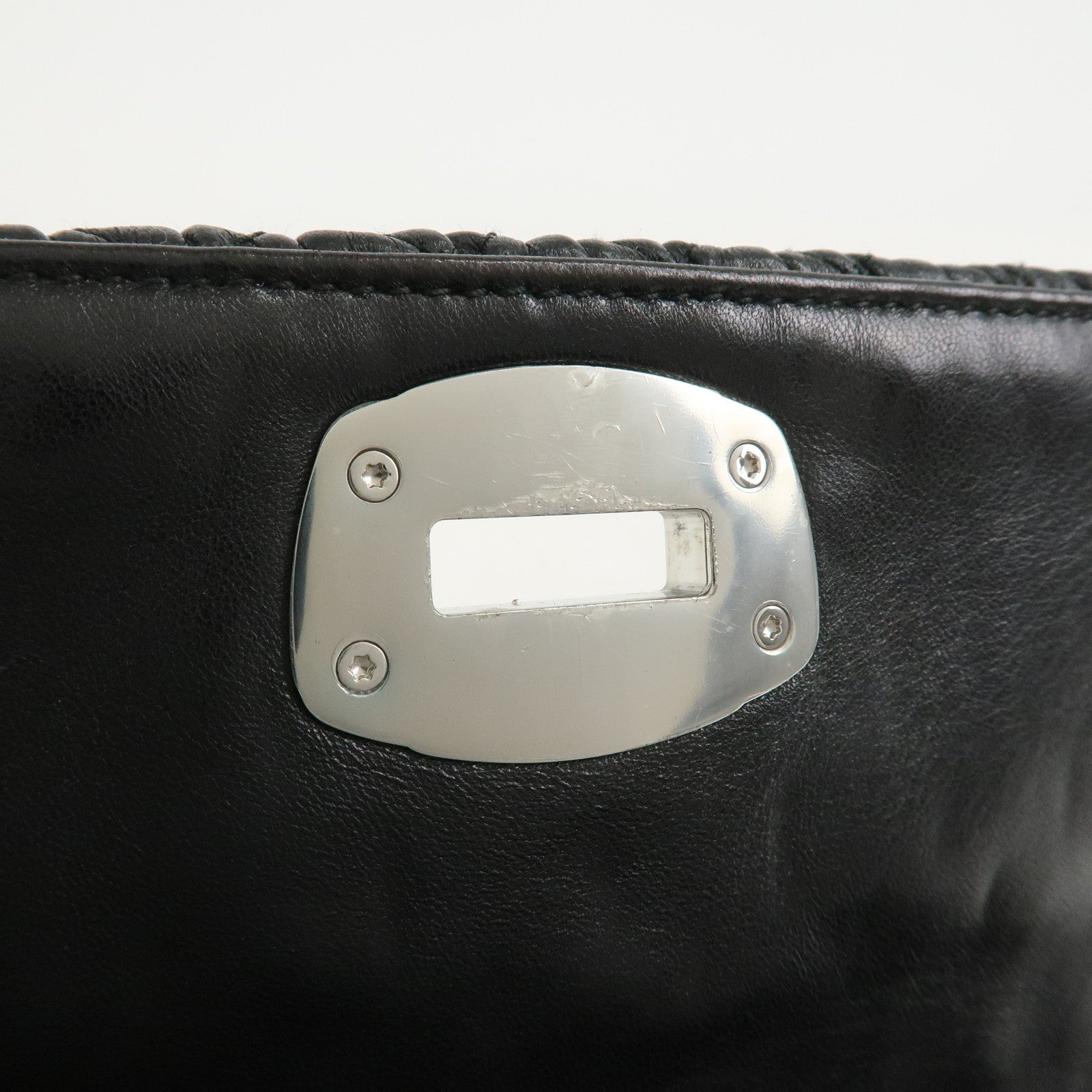 MIU MIU Matelasse Leather Chain Shoulder Bag Black 5BP079