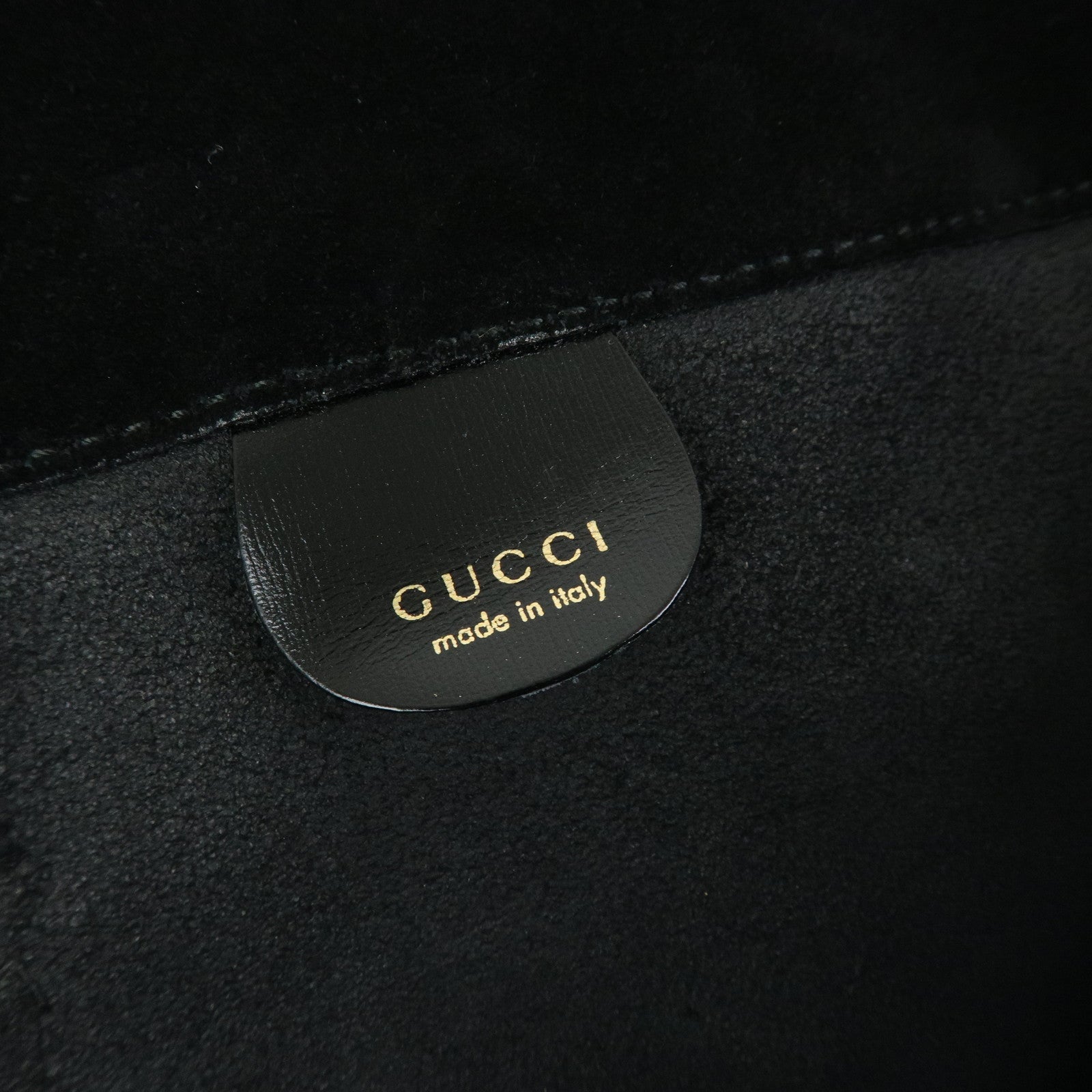 GUCCI Suede Shoulder Bag Crossbody Bag Black 001・2122・1931
