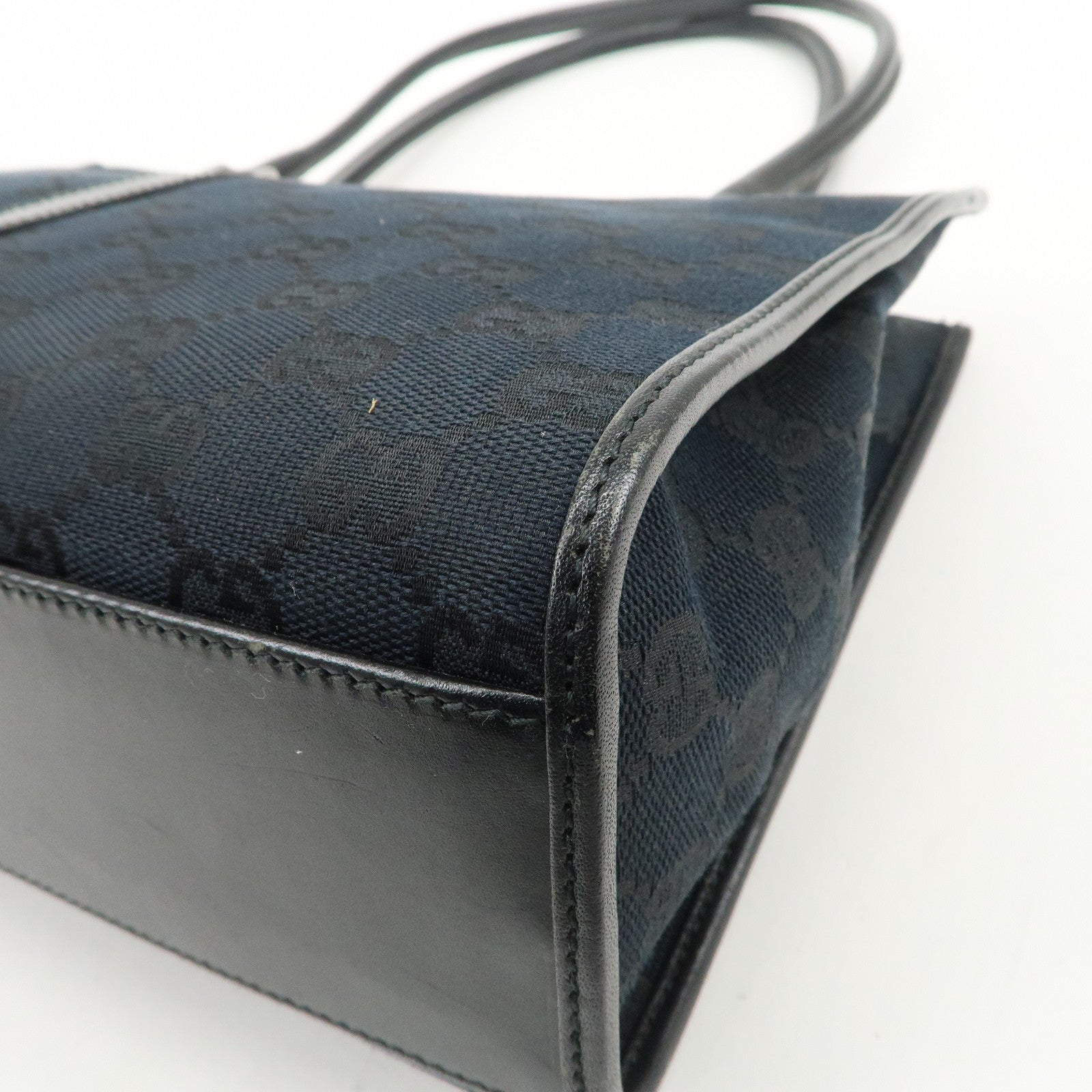 GUCCI Jackie GG Monogram Canvas Leather Shoulder Bag Black 002・1073