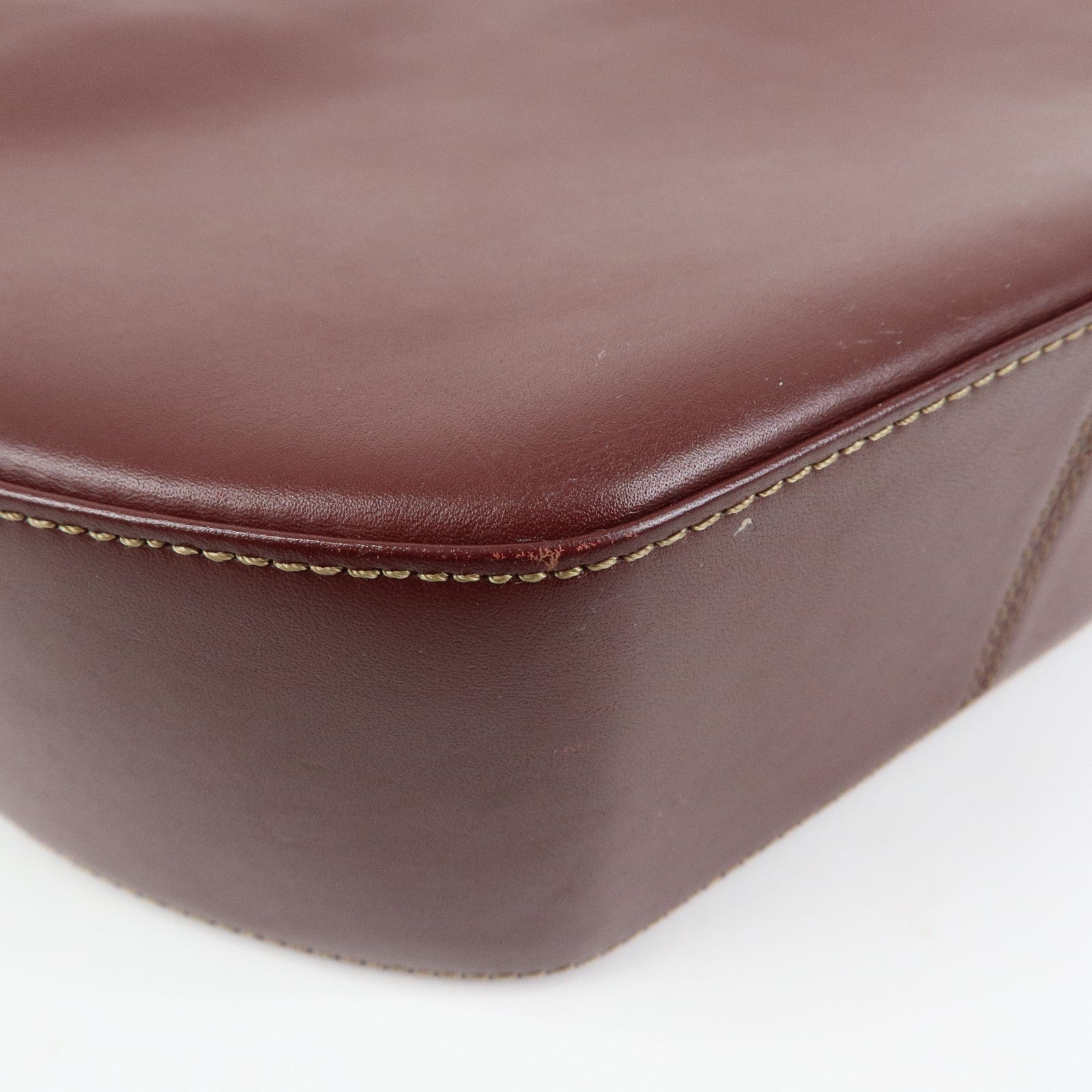 Cartier Must de Cartier Leather Shoulder Bag Hand Bag Bordeaux