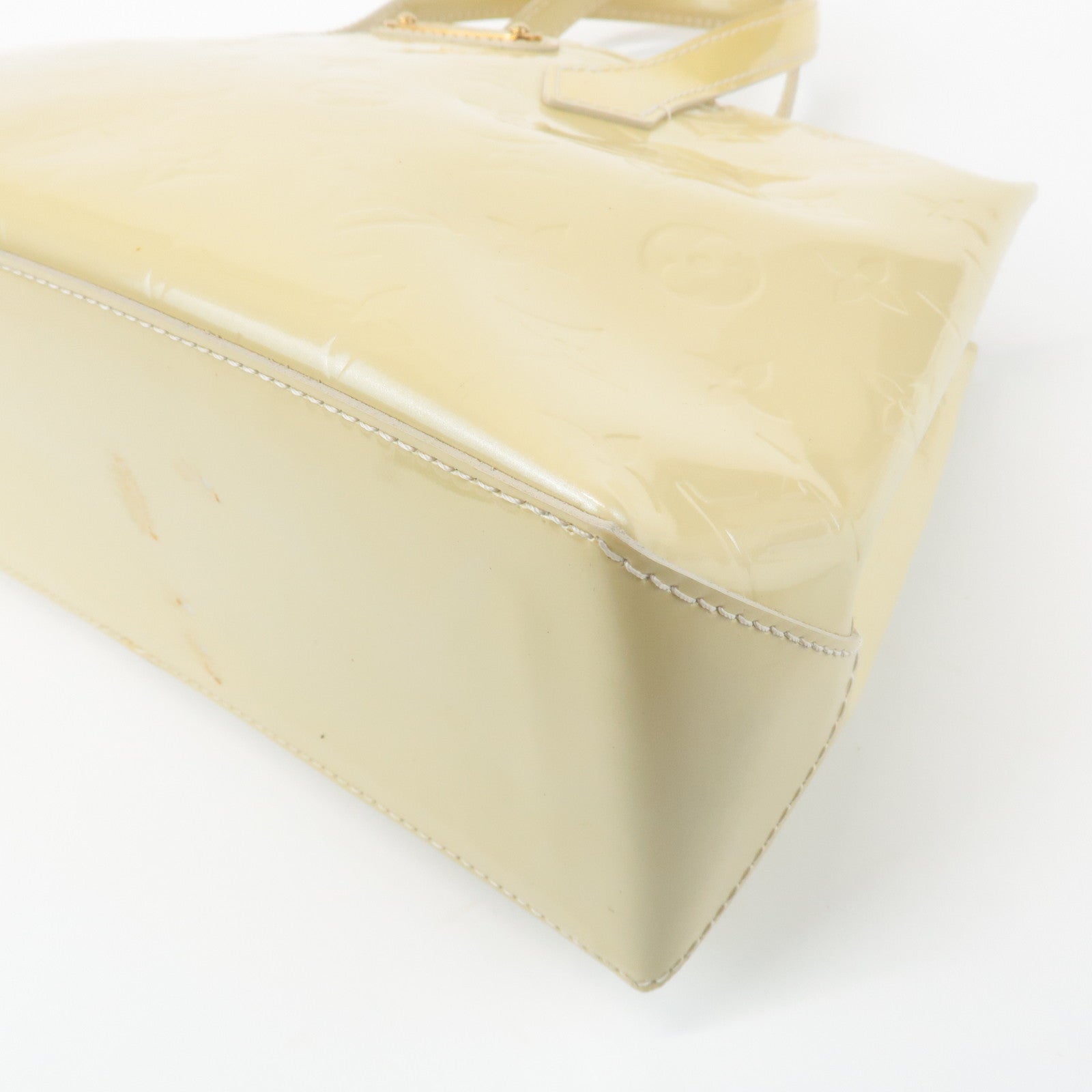 Louis Vuitton Monogram Vernis Wilshire PM Hand Bag Blanc Corail M91452 Used