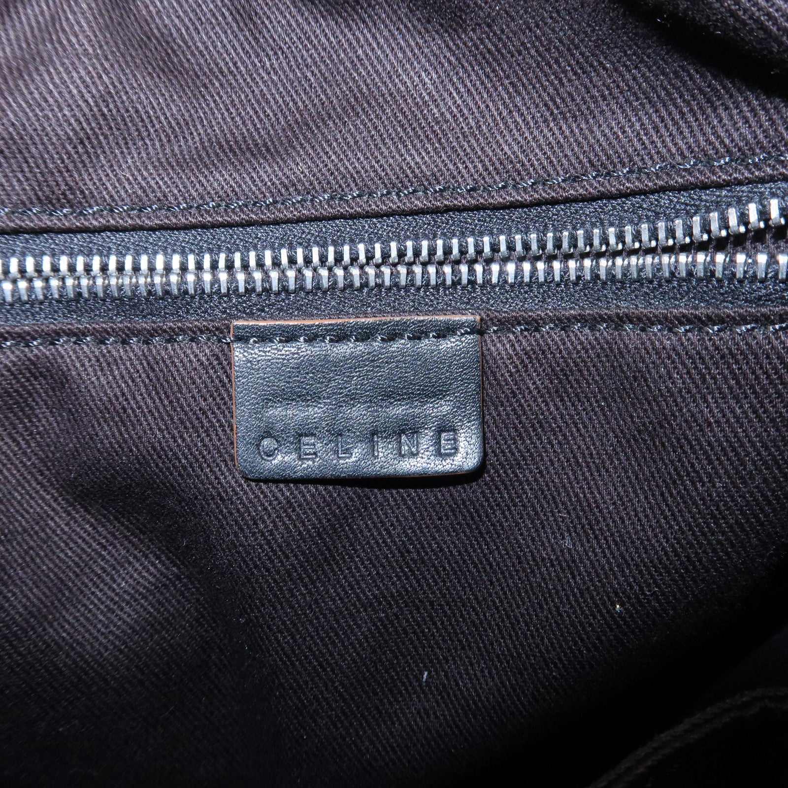 CELINE Macadam Canvas Leather Shoulder Bag Crossbody Bag Black