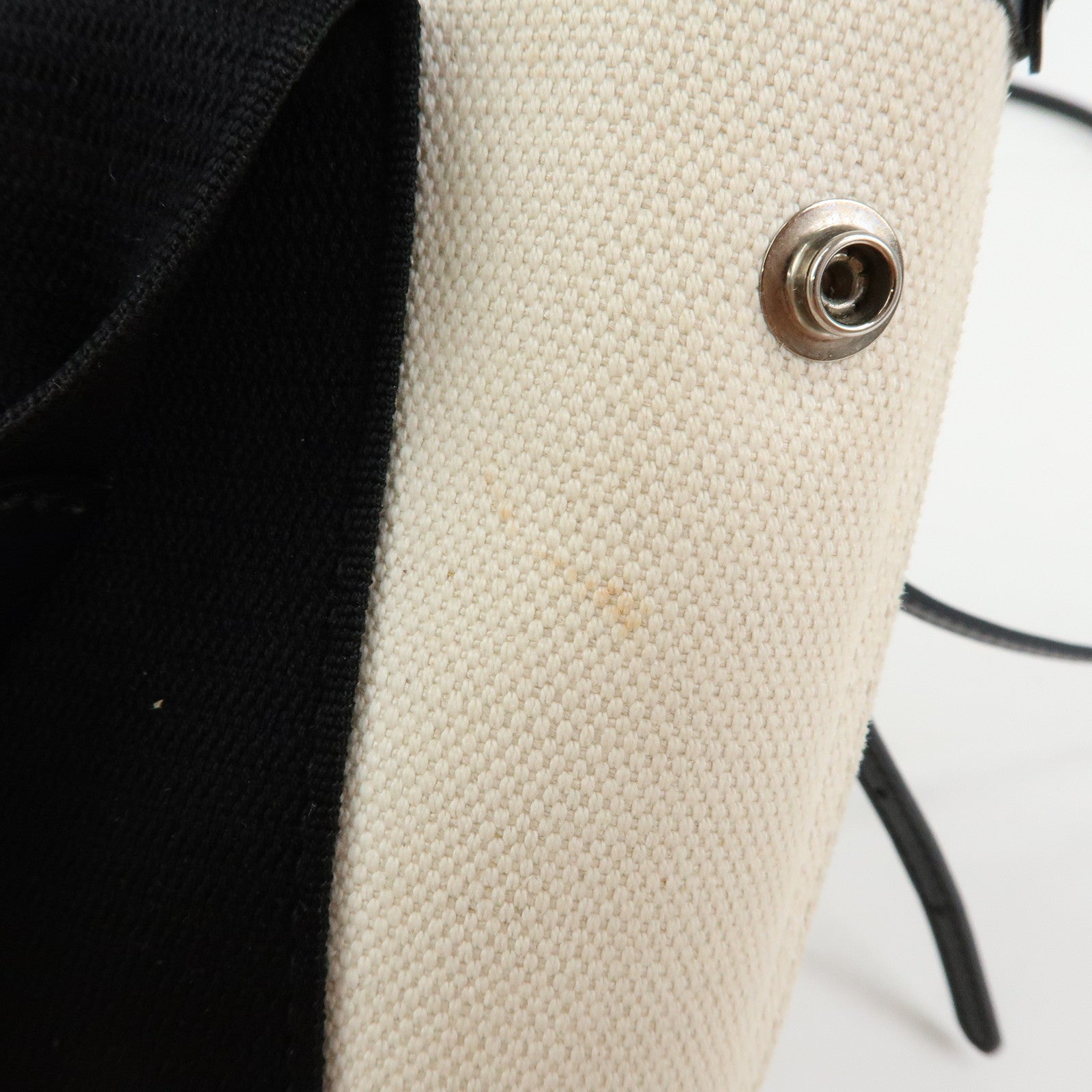 BALENCIAGA Navy Cabas XS Canvas Leather 2WAY Bag Natural 390346