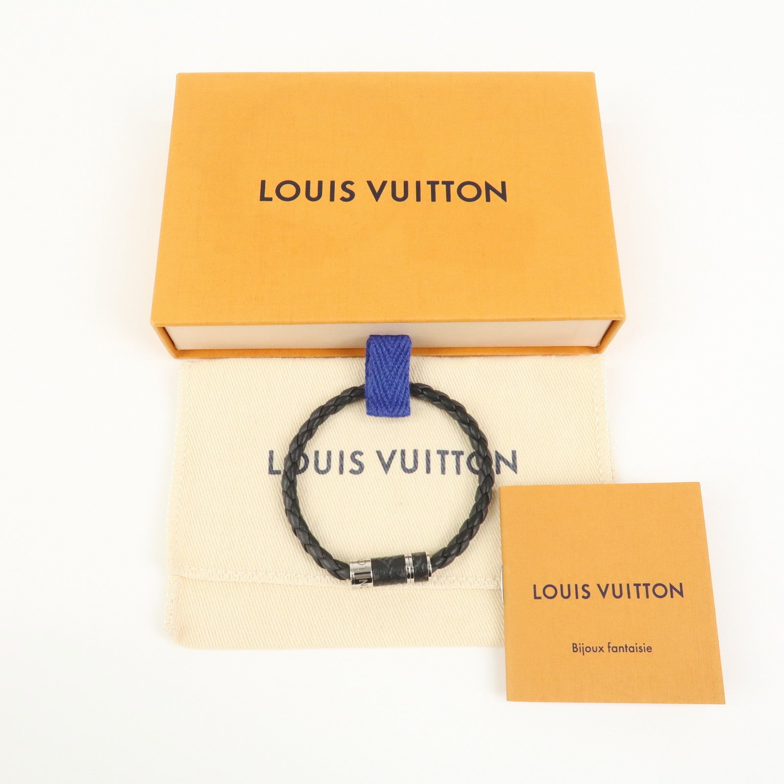 Louis Vuitton Monogram Eclipse Leather Bracelet Braided It M6588