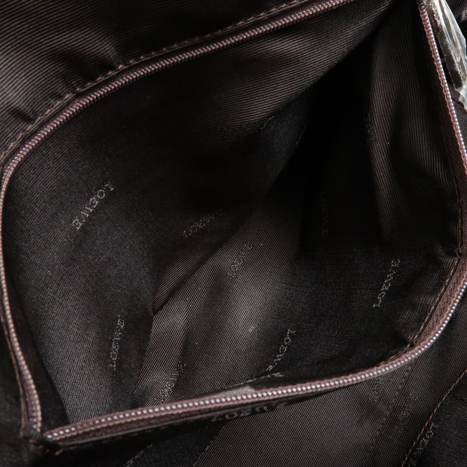 LOEWE Anagram Amazona 36 Leather Hand Bag Boston Bag Brown