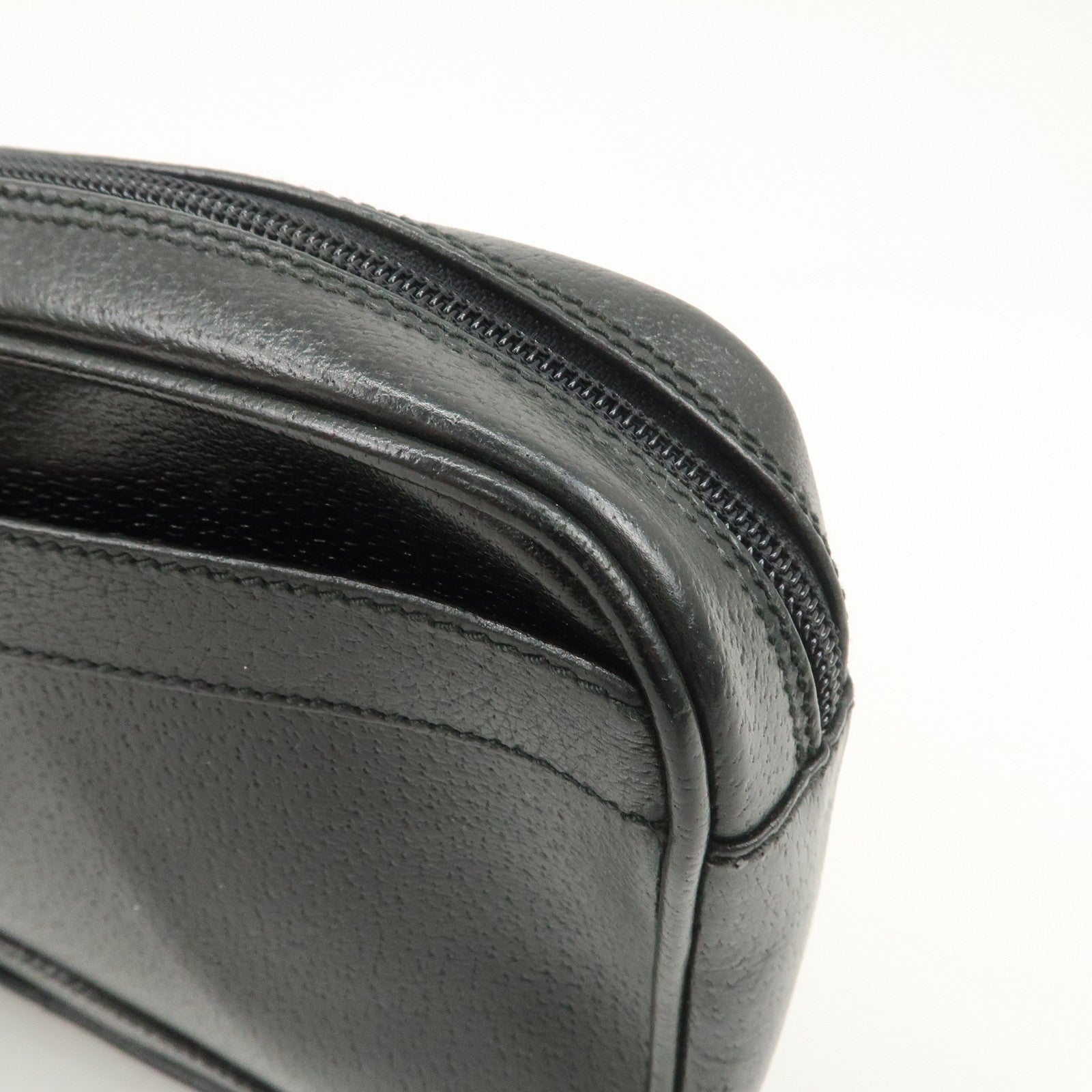 GUCCI Diamante Leather Clutch Bag Wristlet Bag Black 018・1095・3701
