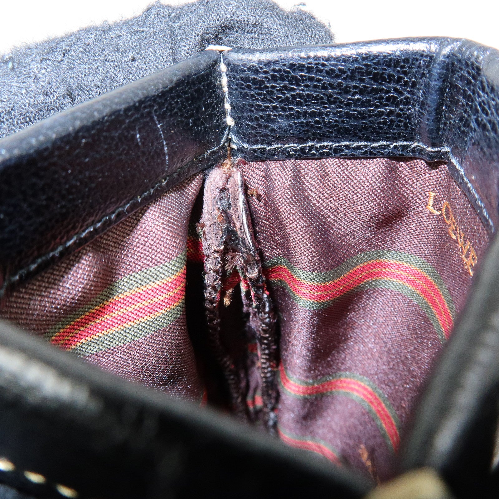 LOEWE Velazquez Suede Leather Pouch Glasses Case Brown Black
