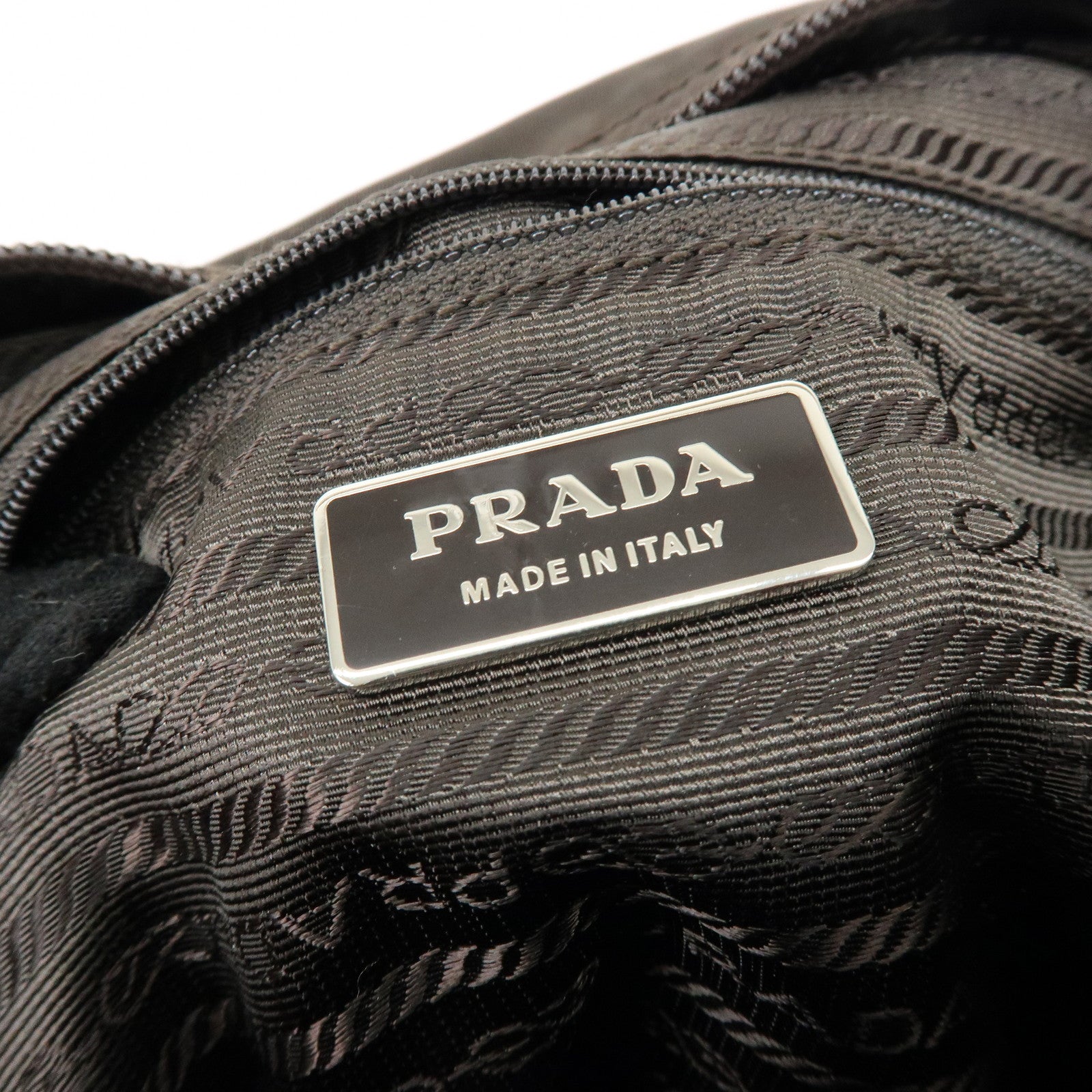 PRADA Triangle Logo Nylon Leather Shoulder Crossbody Bag Brown