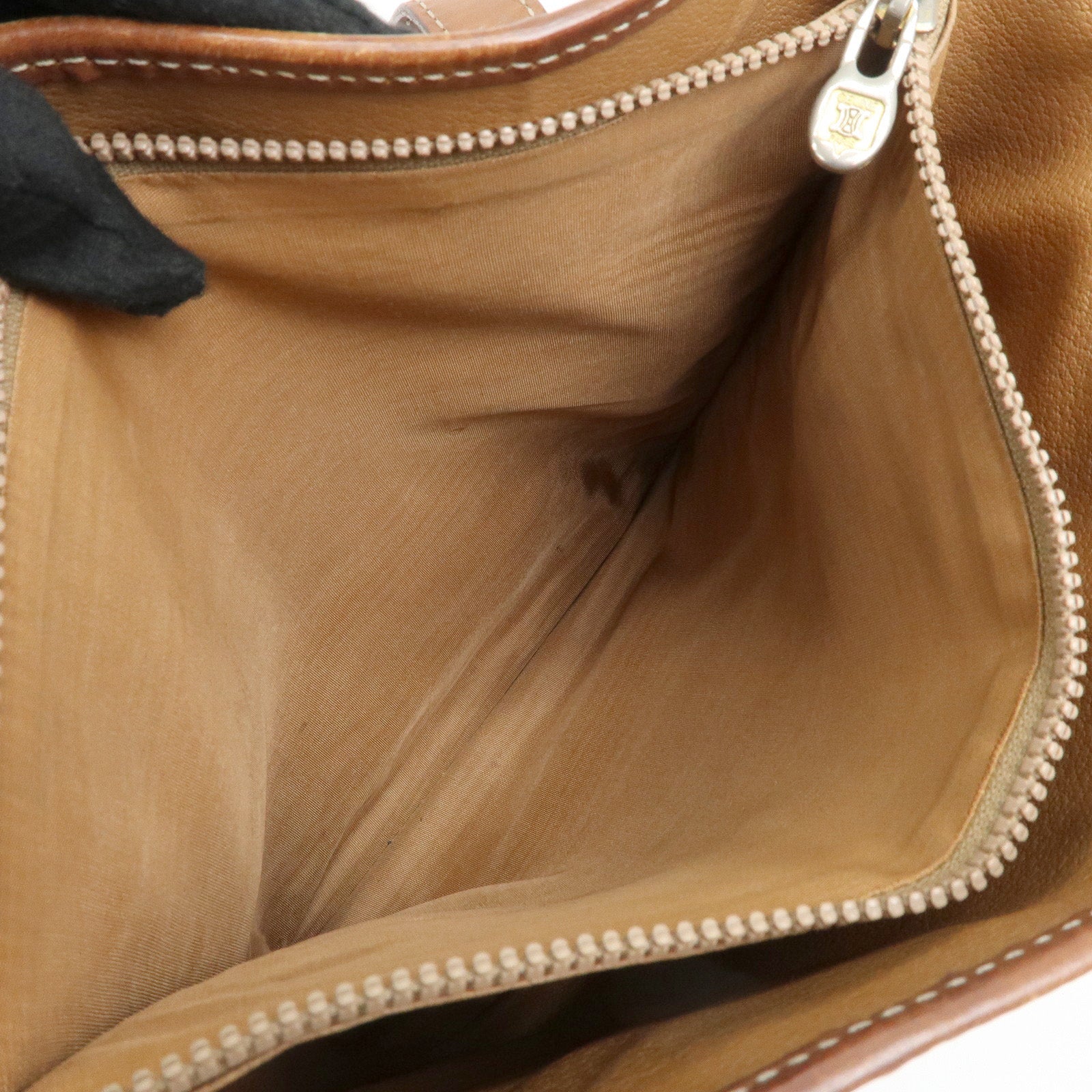 CELINE Macadam PVC leather Tote Bag Hand Bag Shoulder Bag Brown