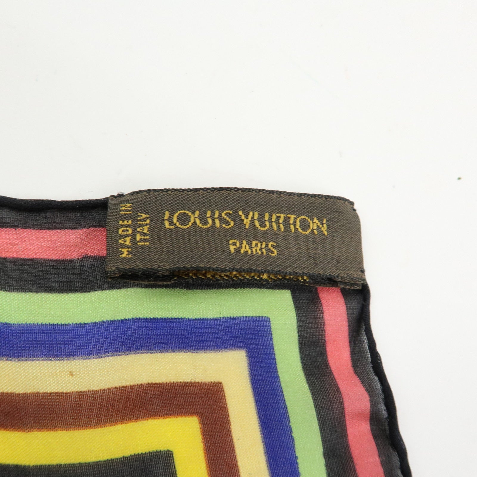 Louis Vuitton Monogram Silk 100% Scarf Multicolor Noir Black