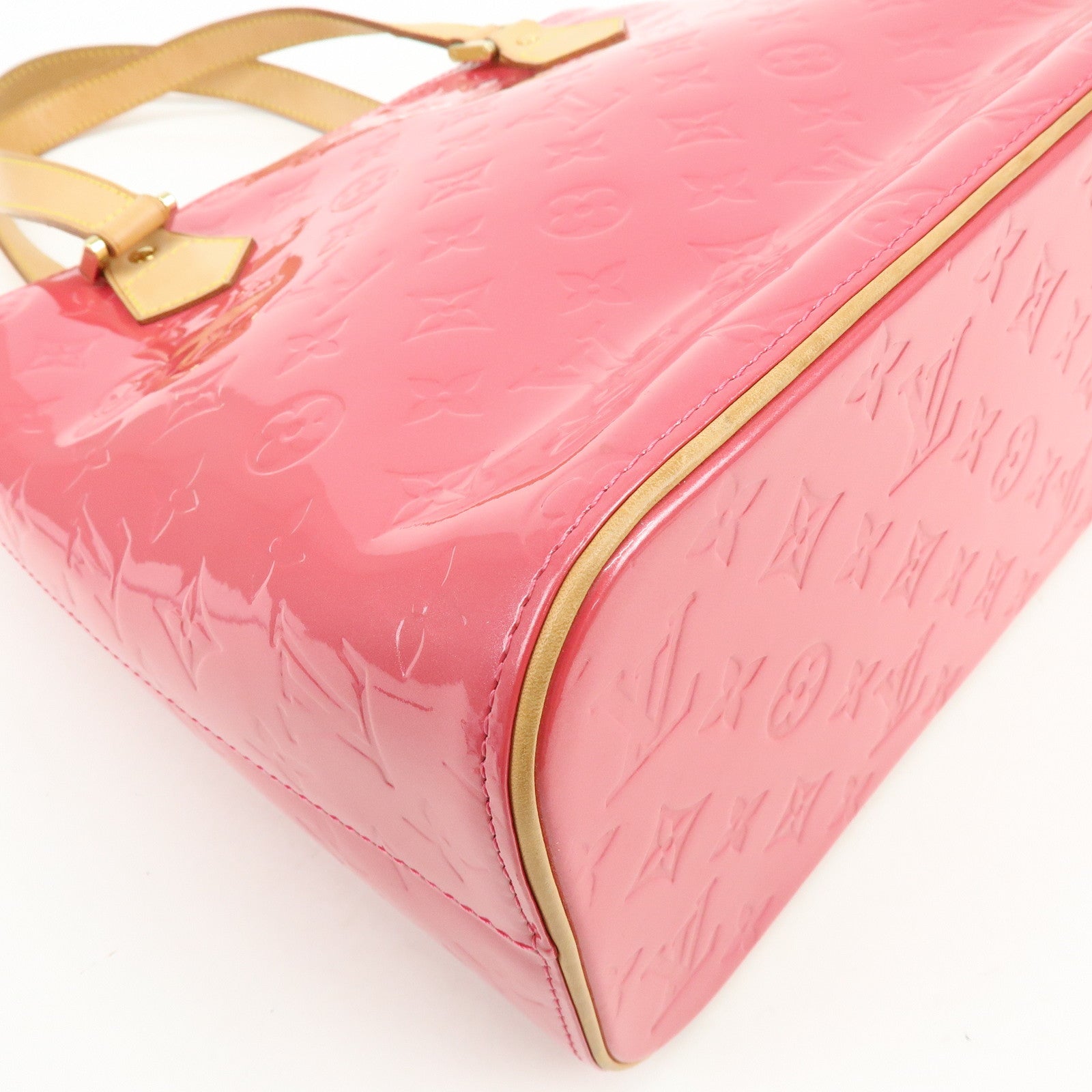 Louis Vuitton Monogram Vernis Houston Hand Bag Framboise N9135F