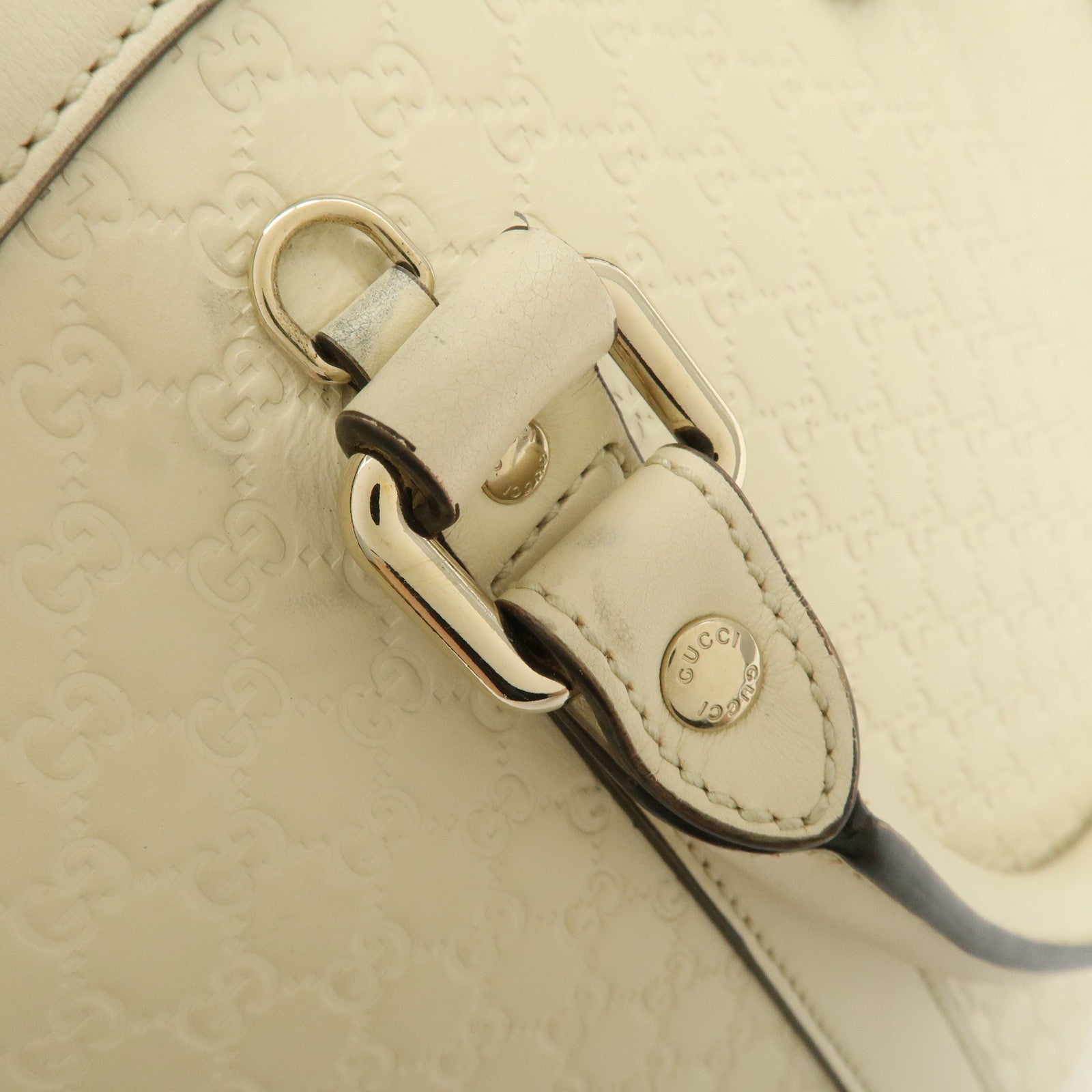 GUCCI Micro Guccissima Leather 2Way Bag Shoulder Bag Ivory 449663