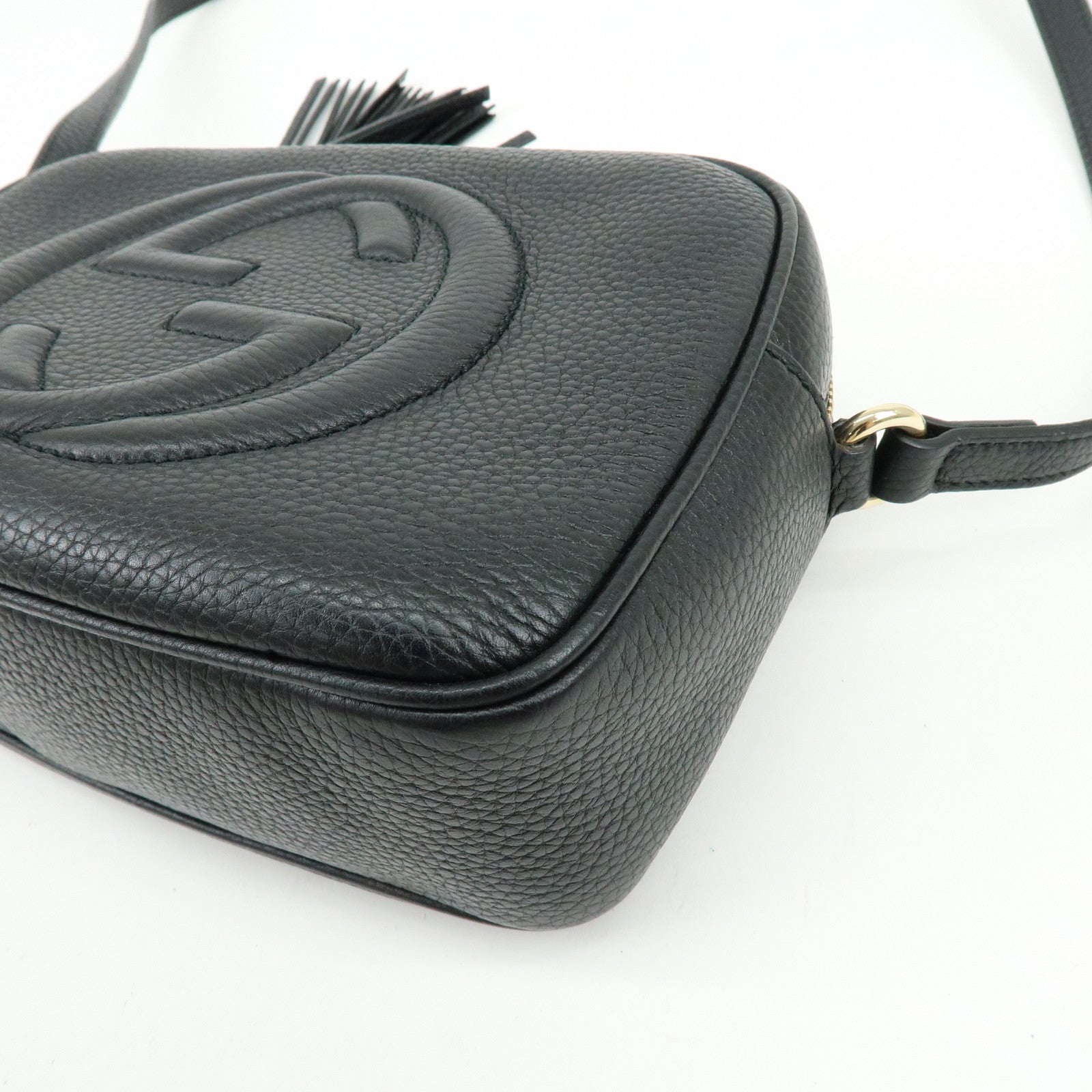 GUCCI SOHO Leather Shoulder Bag Crossbody Bag Black 308364