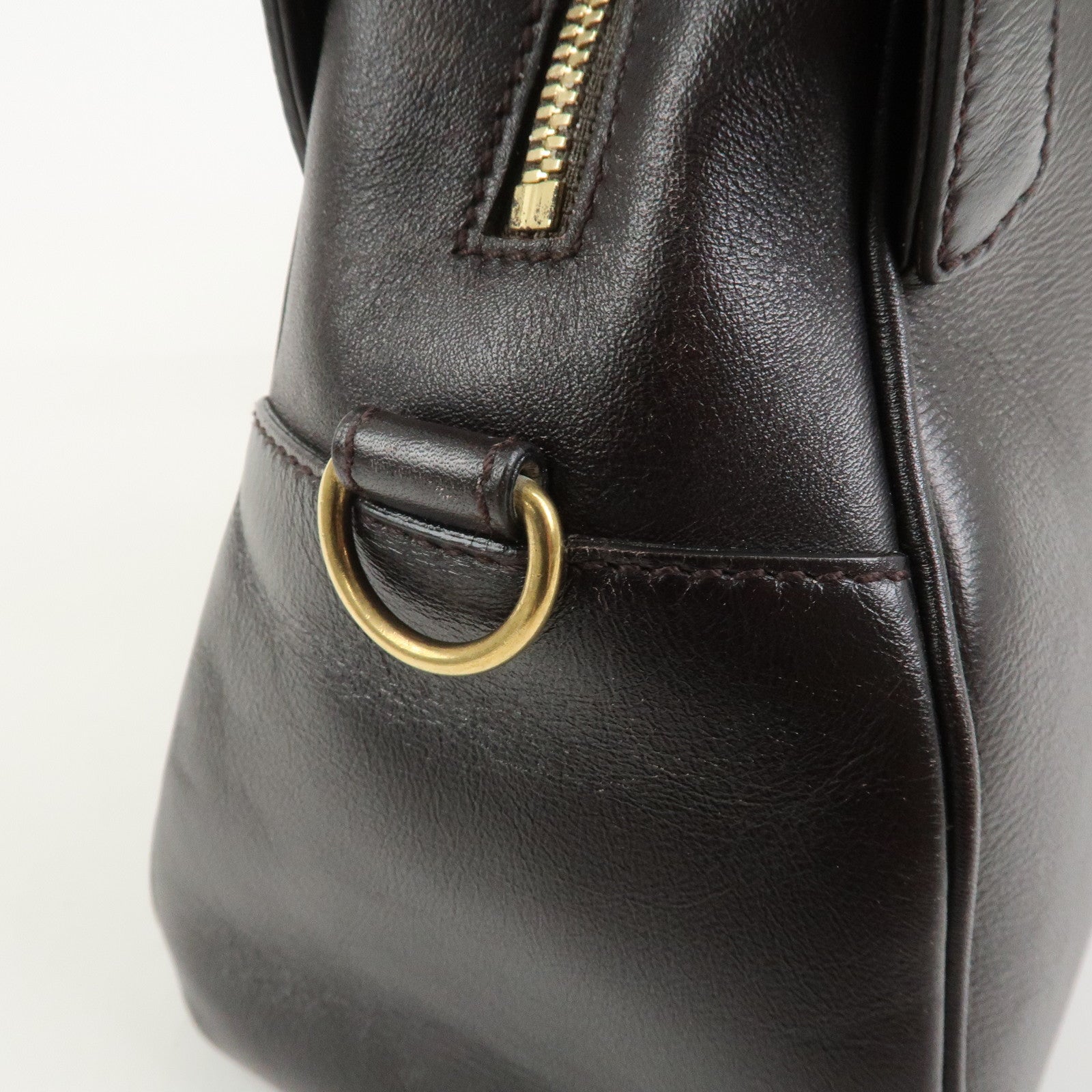 Cartier Marcello de Cartier Leather Hand Bag Dark Brown