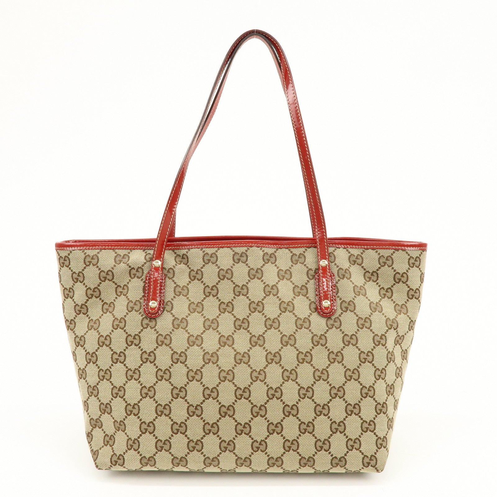 GUCCI Gucciori GG Canvas Leather PVC Shoulder Bag Beige Red 212376