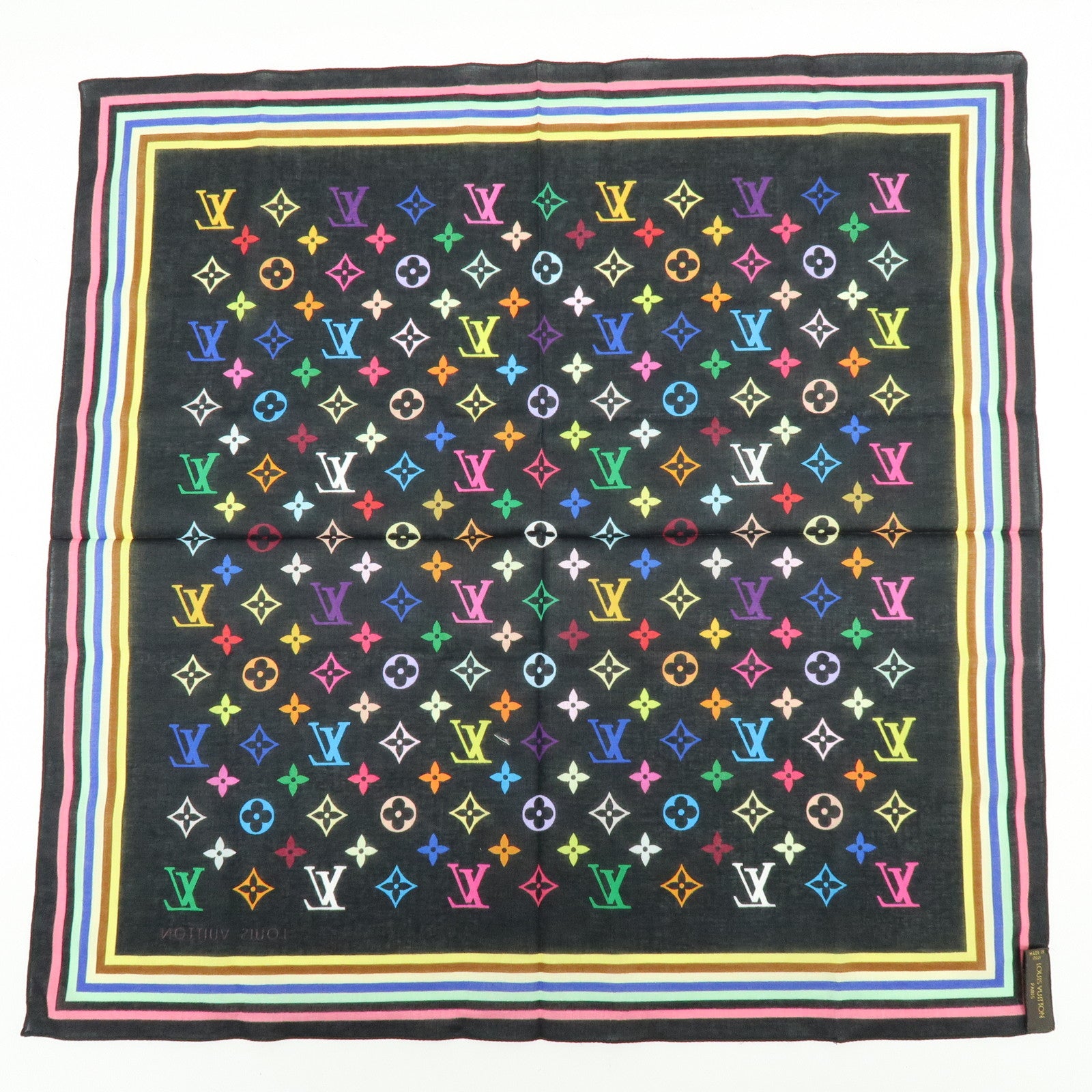 Louis Vuitton Monogram Multicolor Cotton 100・・Handkerchief M71912