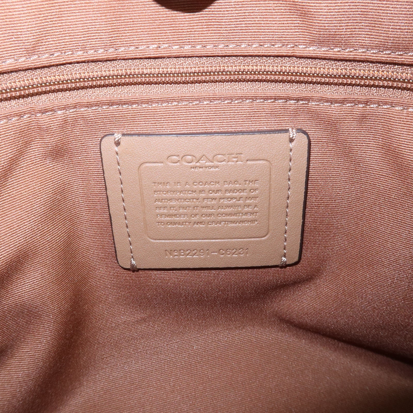 COACH Logo Leather Shoulder Bag Hand Bag Beige