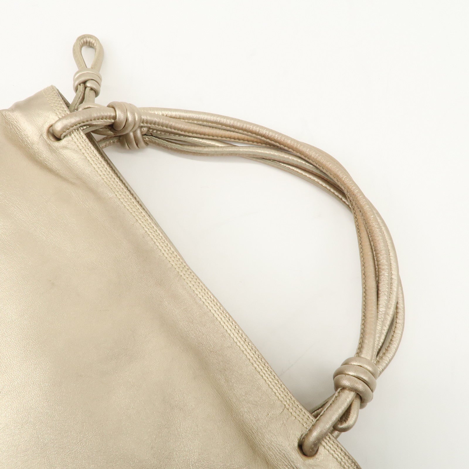 LOEWE Anagram Nappa Leather Hand Bag Shoulder Bag Champagne Gold