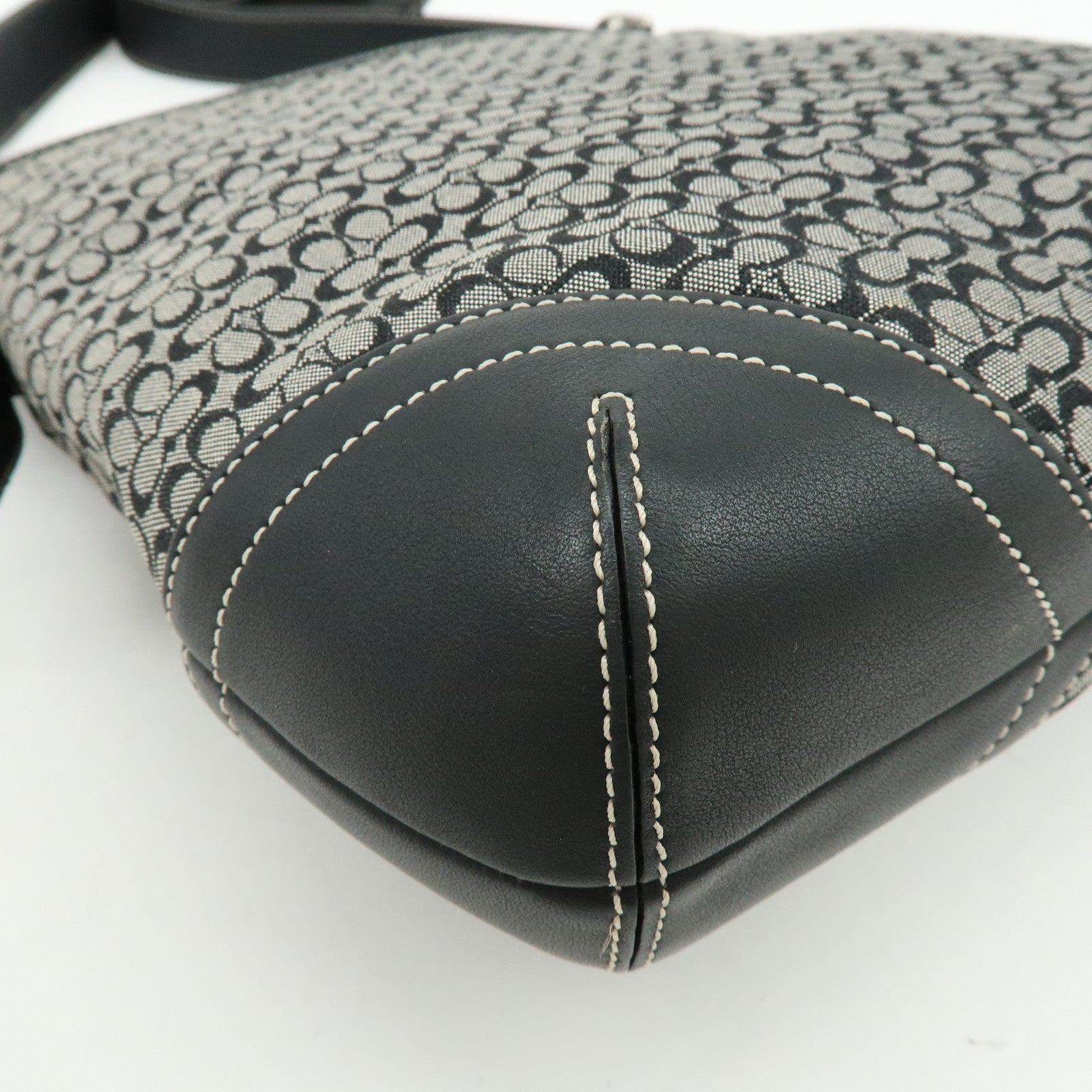 COACH Signature Canvas Leather Shoulder Bag Crossbody Bag Black