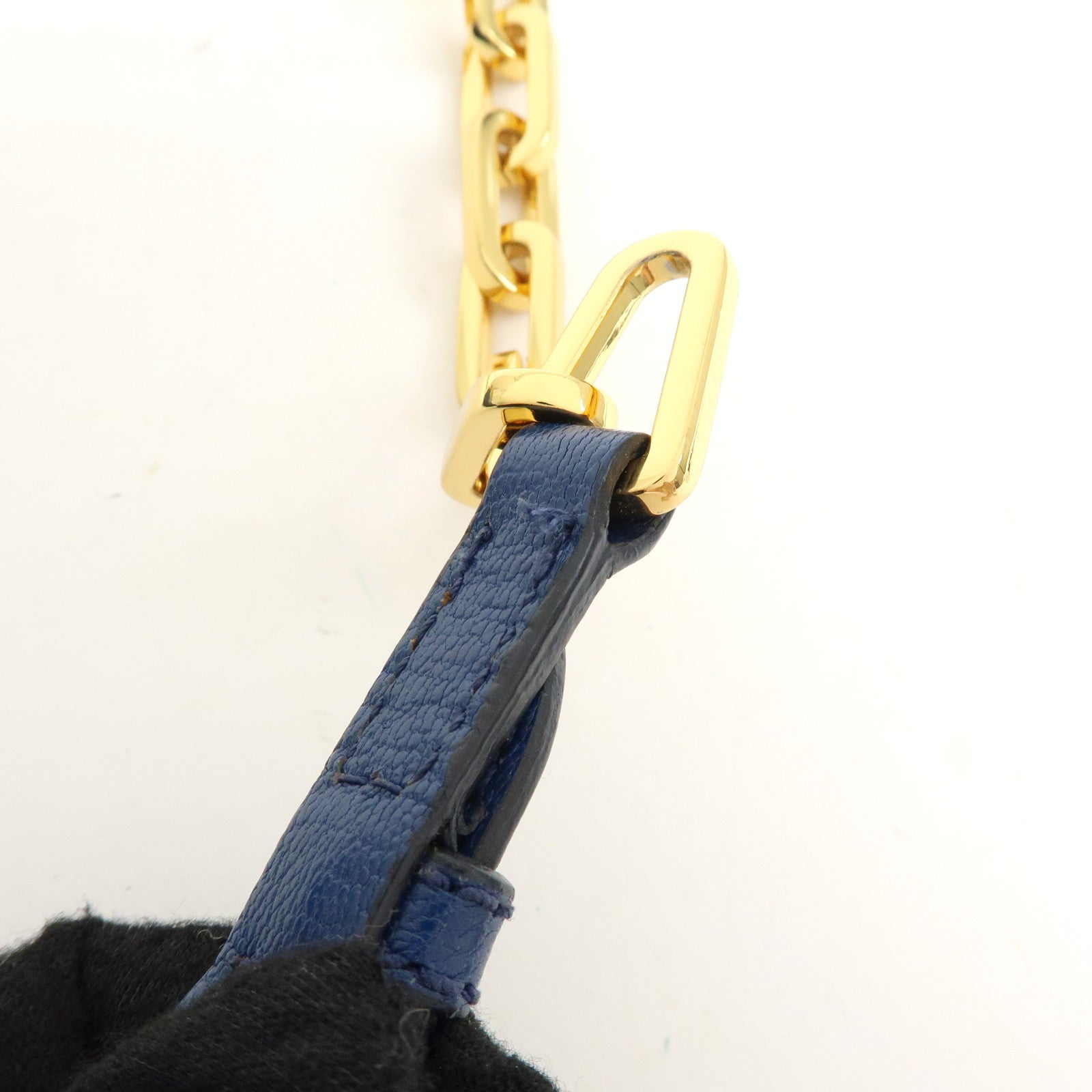 MIU MIU Madras Leather Shoulder Bag Crossbody Bag Blue RT0544