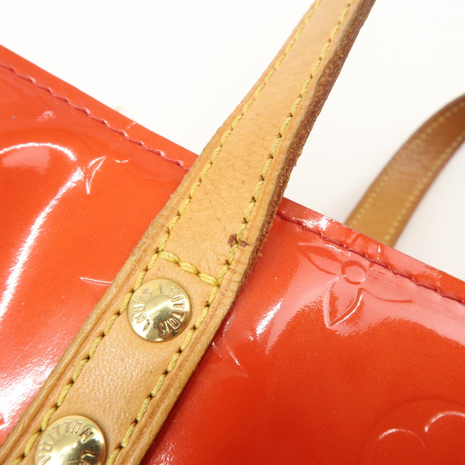 Louis Vuitton Monogram Vernis Lead PM Hand Bag Rouge M91088