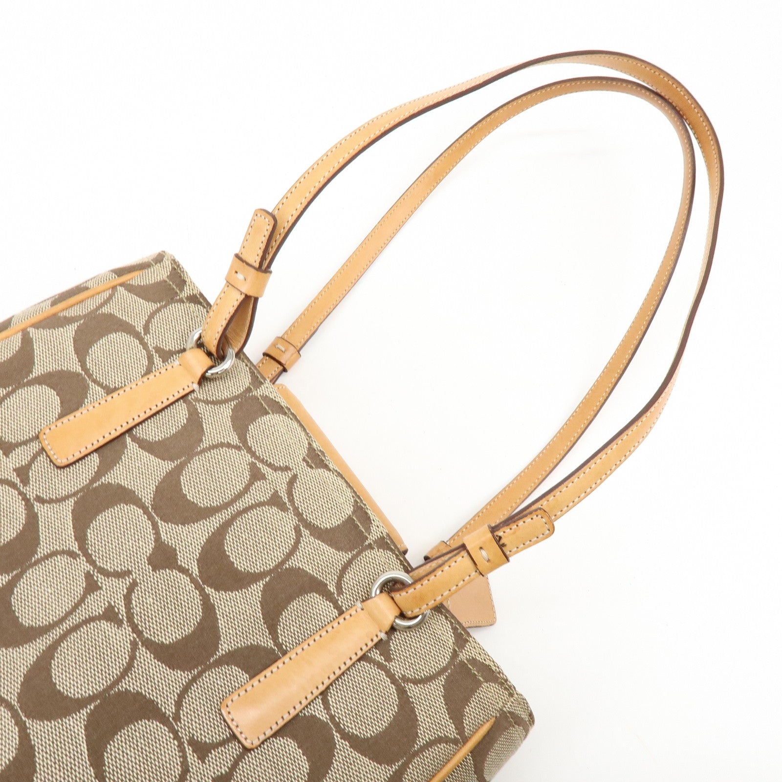 COACH Signature Set of 3 PVC Canvas Leather Shoulder Bag Hand Bag
