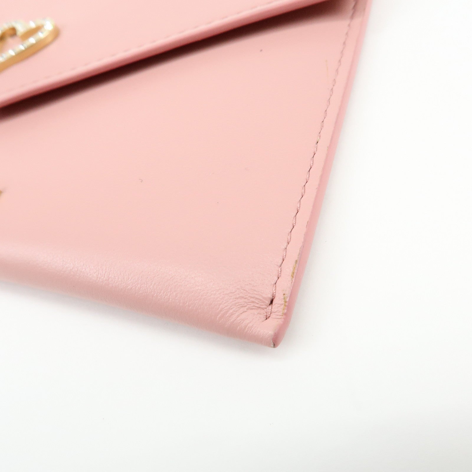 MIU MIU Madras Love Envelope Pouch Card Case Coin Case Pink 5MF025