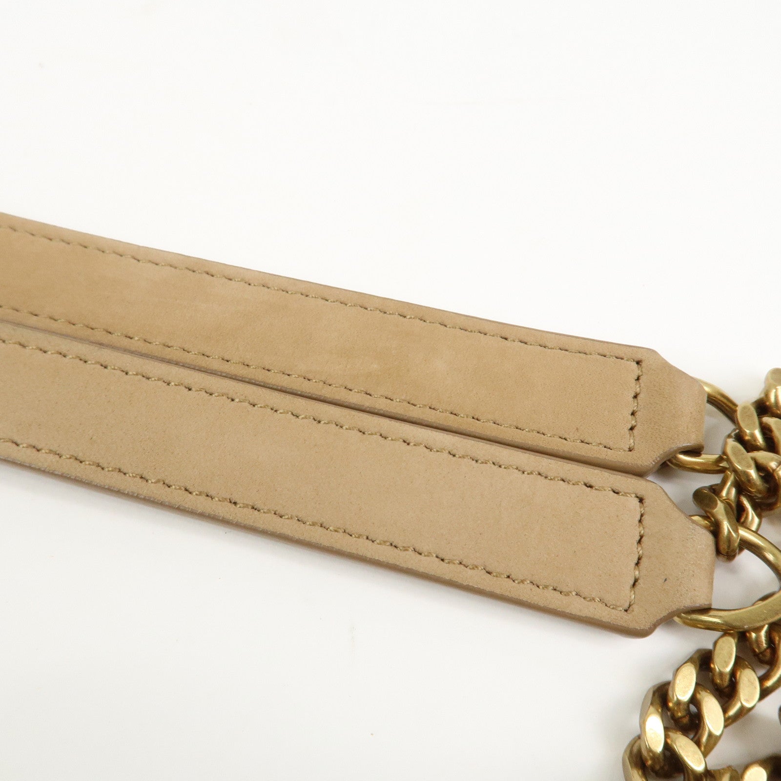 SAINT LAURENT PARIS Niki Mouton Leather Shoulder Bag Light Brown