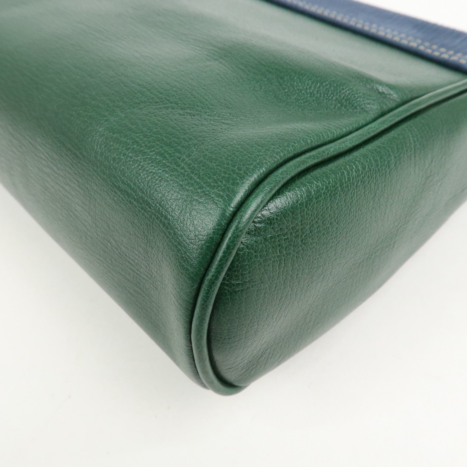 LOEWE Velazquez Suede Leather Clutch Bag Green Blue Gold HDW