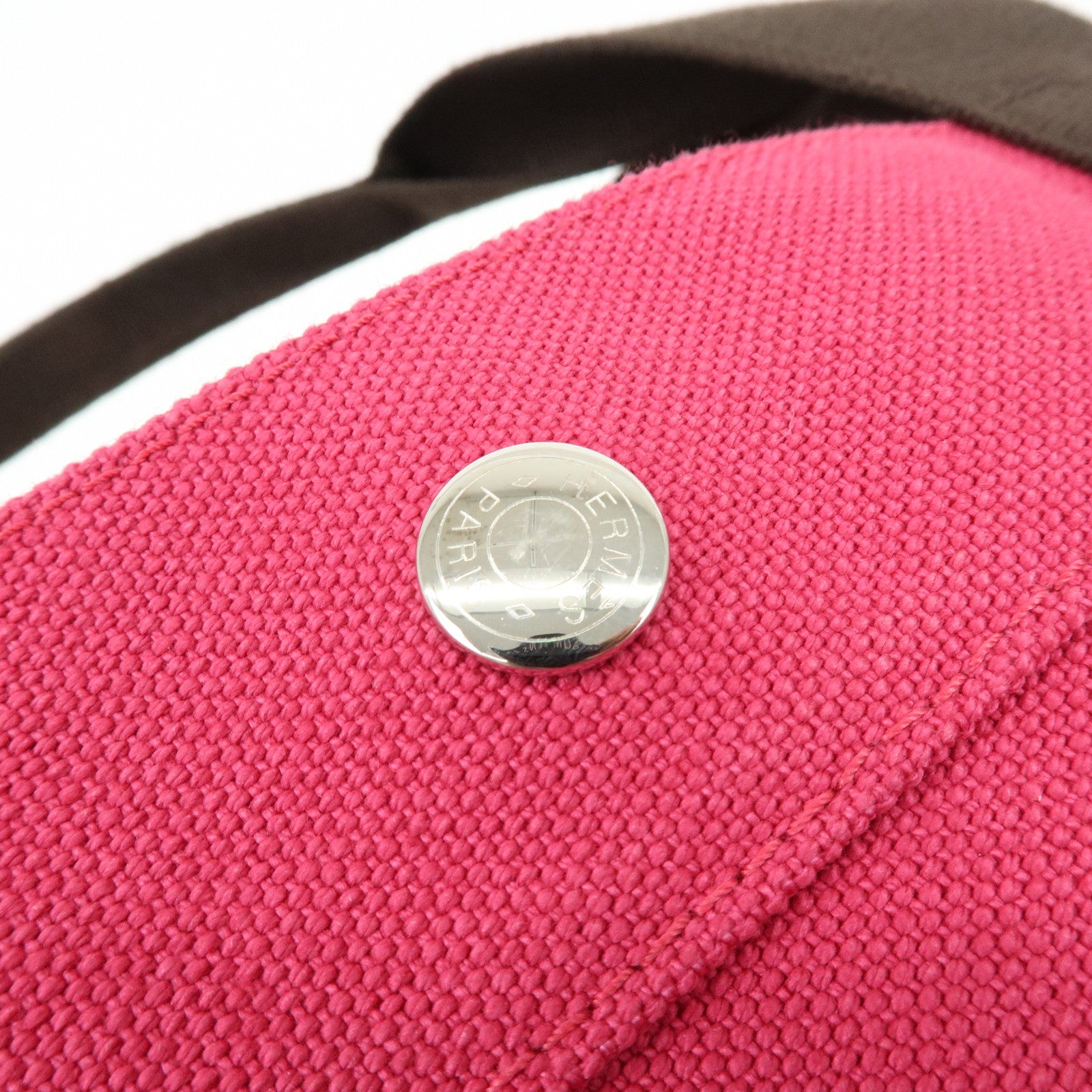 HERMES Sac de Plage Nomade PM Canvas Tote Bag Pink Brown