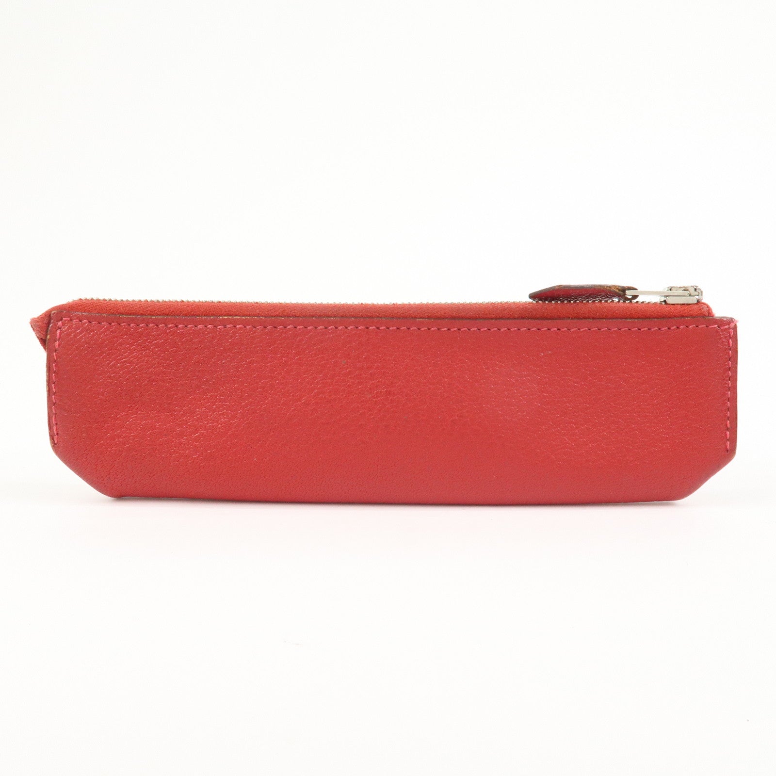 HERMES Piccolo Chevre Leather Pen Case Red