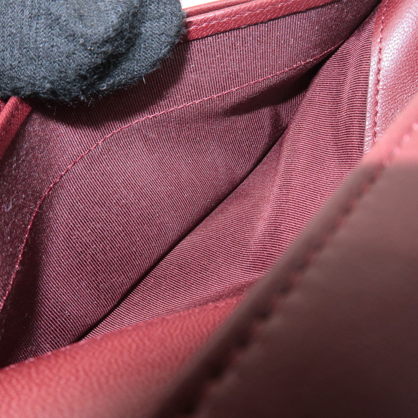 CHANEL Matelasse Lamb Skin Tri-Fold Long Wallet Black A31506 Used