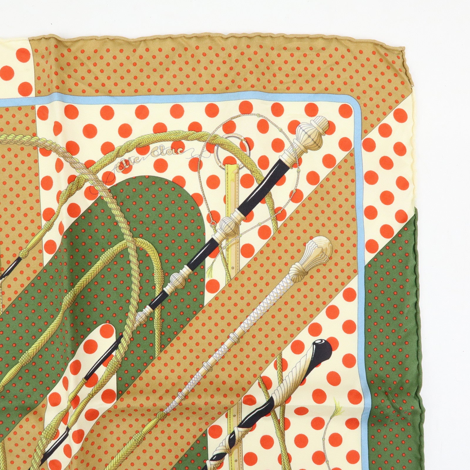 HERMES Petit Carre42 Set of 2 Silk 100% Scarf Clic Clac MORS＆FILETS