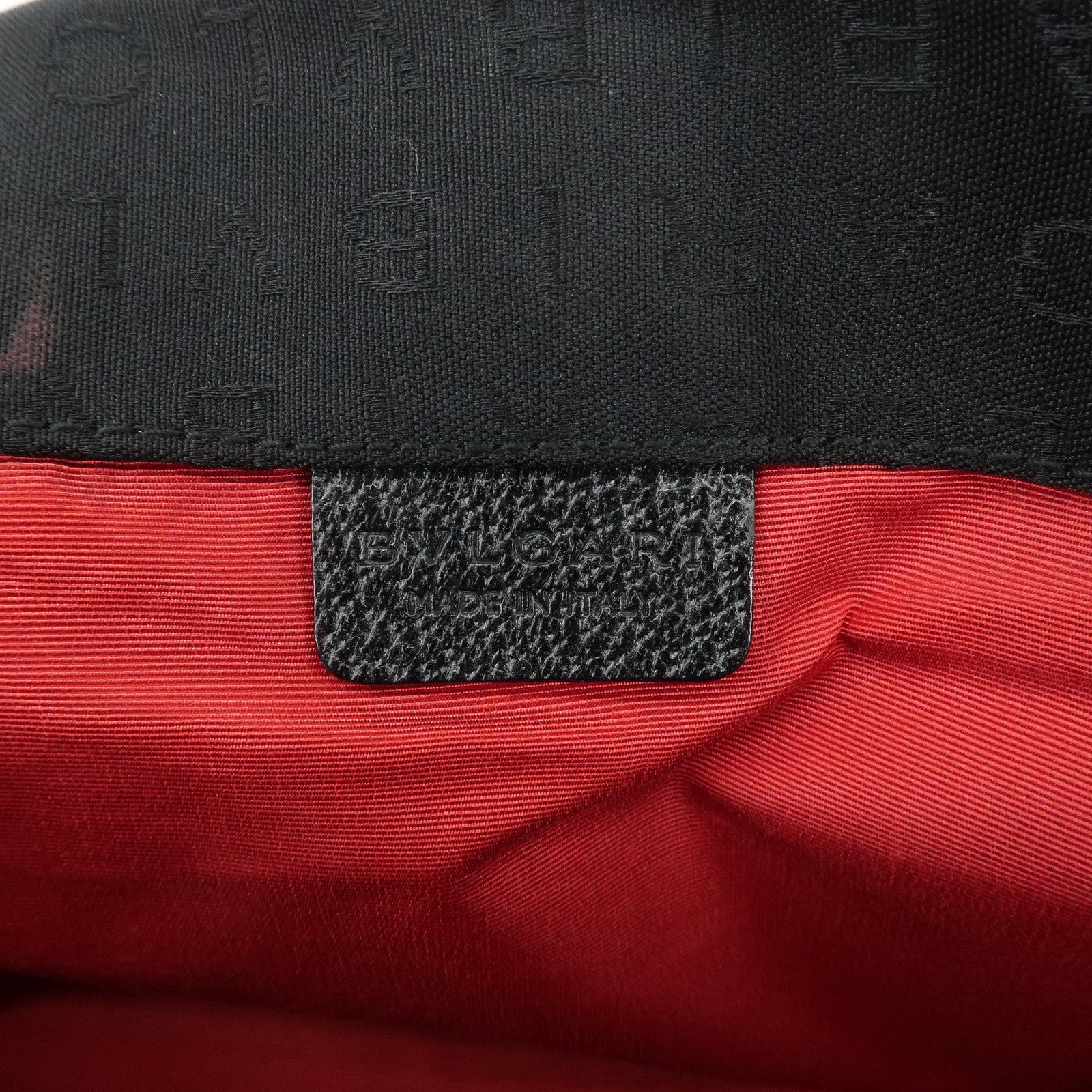 BVLGARI Logomania Canvas Leather Tote Bag Shoulder Bag Black