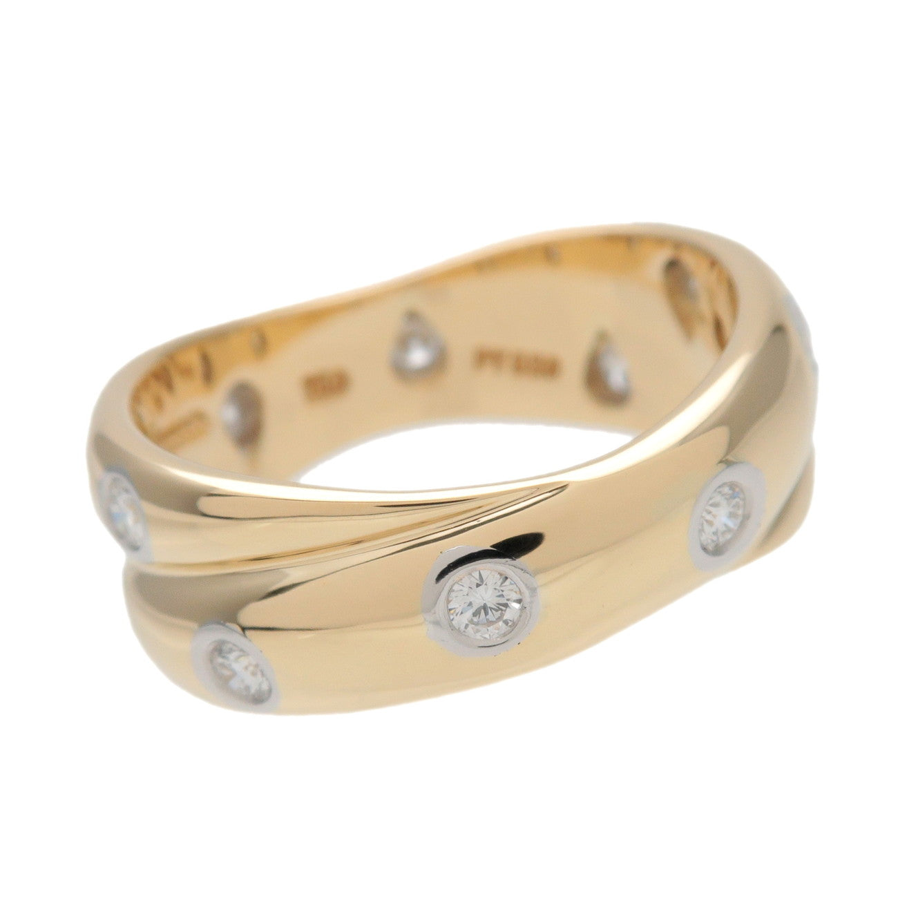 Tiffany & Co Dots Twist Diamond Ring 750YG PT950 US5.5 EU50 HK11