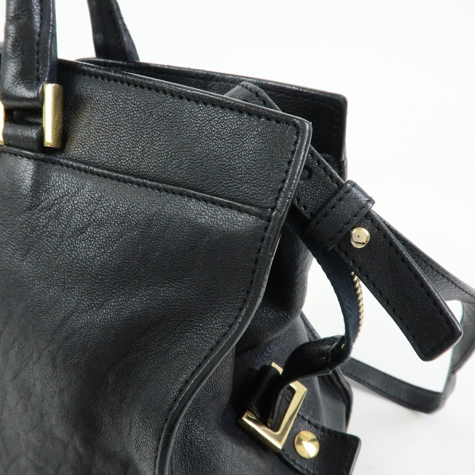 SAINT LAURENT PARIS Cabas Chyc Mini Y Line Leather 2WAY Bag 370699