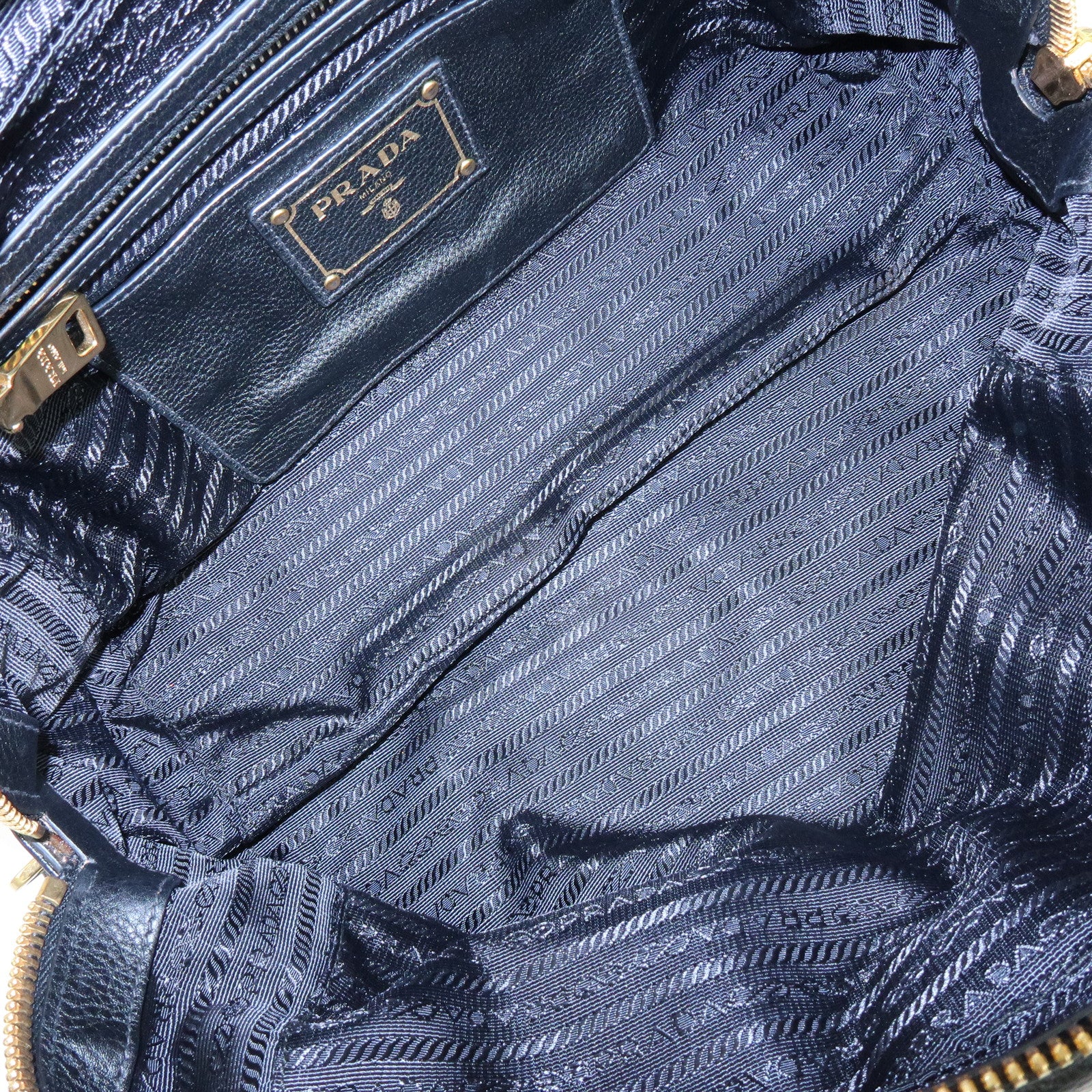 PRADA Vitello Daino Leather Shoulder Bag Hand Bag Black B3091M