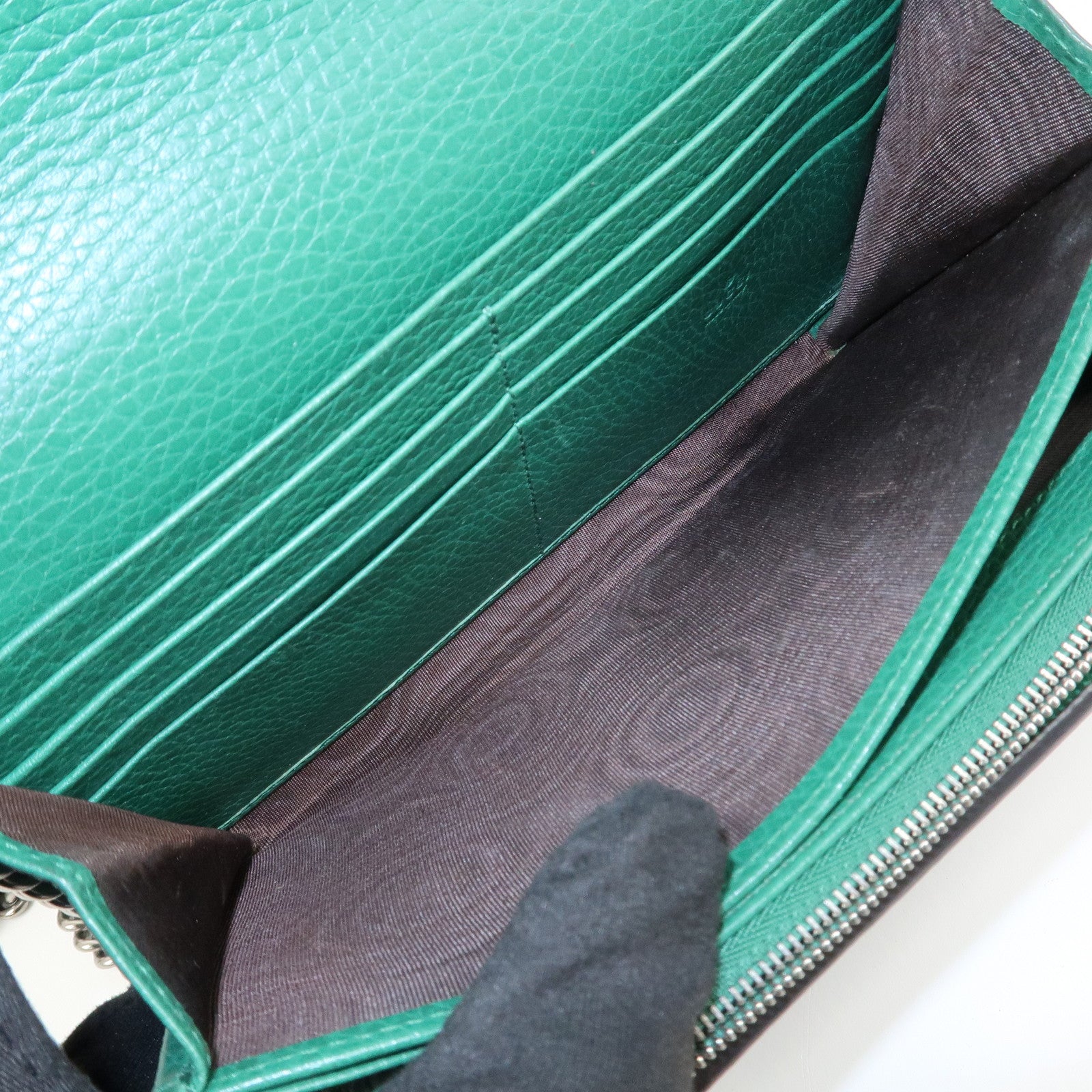 GUCCI Dionysus Leather Chain Shoulder Bag Green 401231