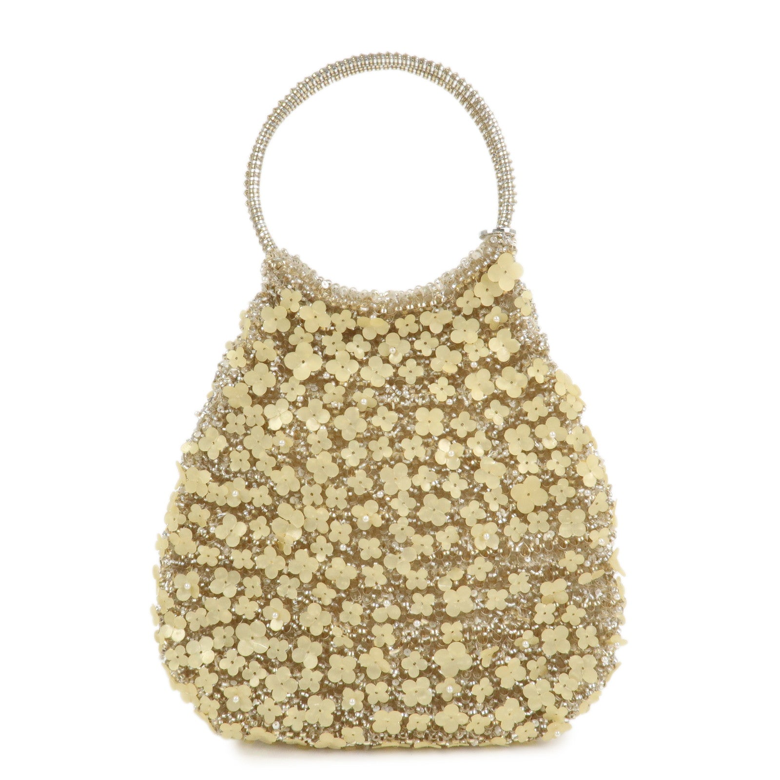 ANTEPRIMA Wire Bag PVC Hand Bag Flower Motif Yellow