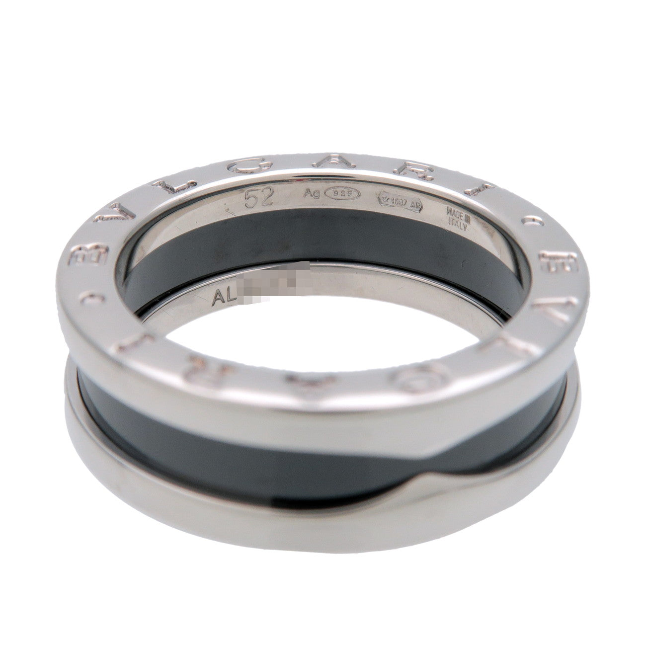 BVLGARI B-Zero1 Save the Children Ring SV925 Black Ceramic US6