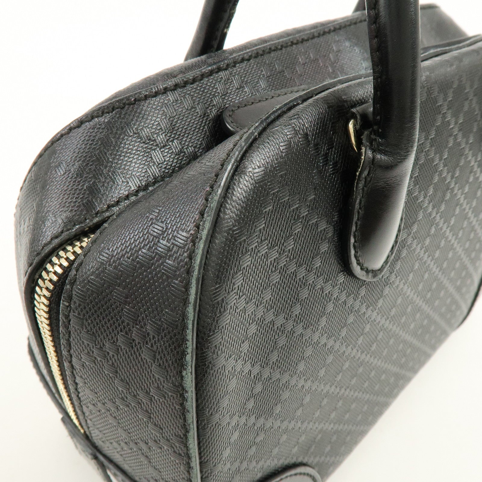 GUCCI Diamante Leather 2Way Bag Hand Bag Shoulder Bag Black 354224