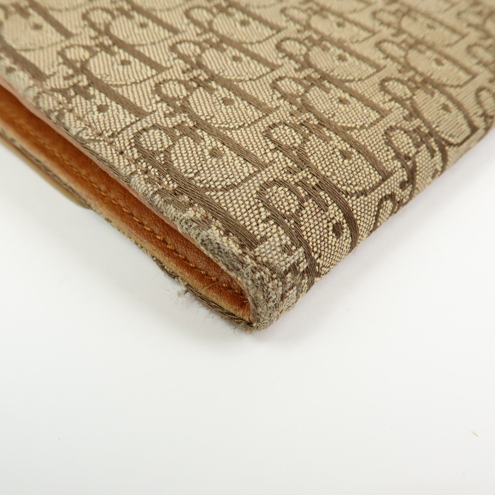 Christian Dior Trotter Street Chic Canvas Leather Long Wallet Brown