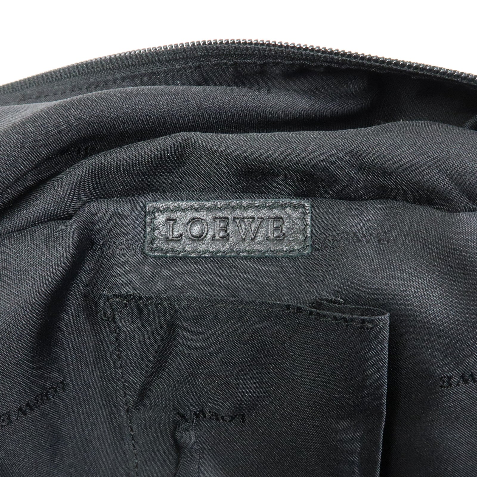 LOEWE Anagram Leather Nappa Aire Hand Bag Tote Bag Black