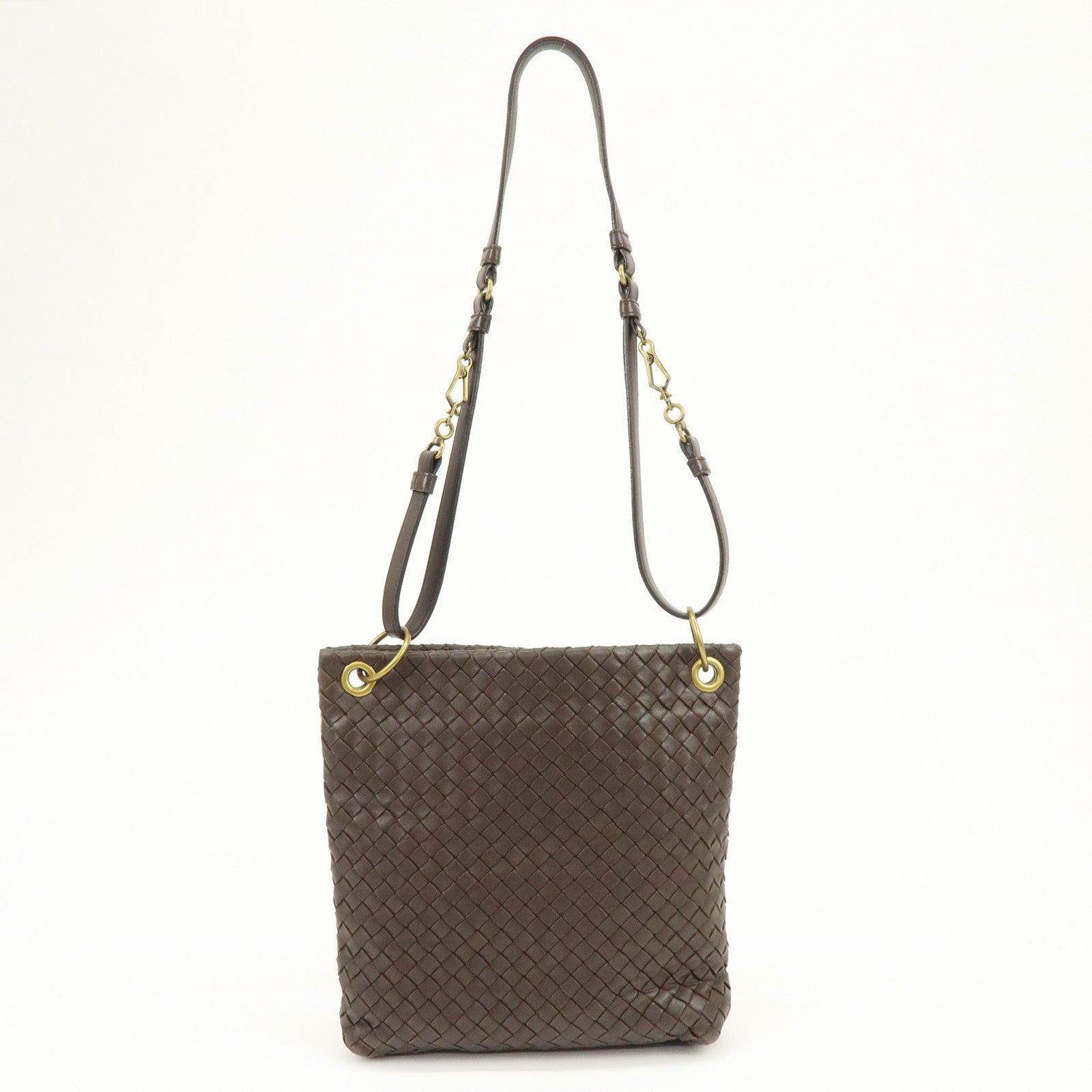 BOTTEGA VENETA Intrecciato Leather Shoulder Bag Brown 179330