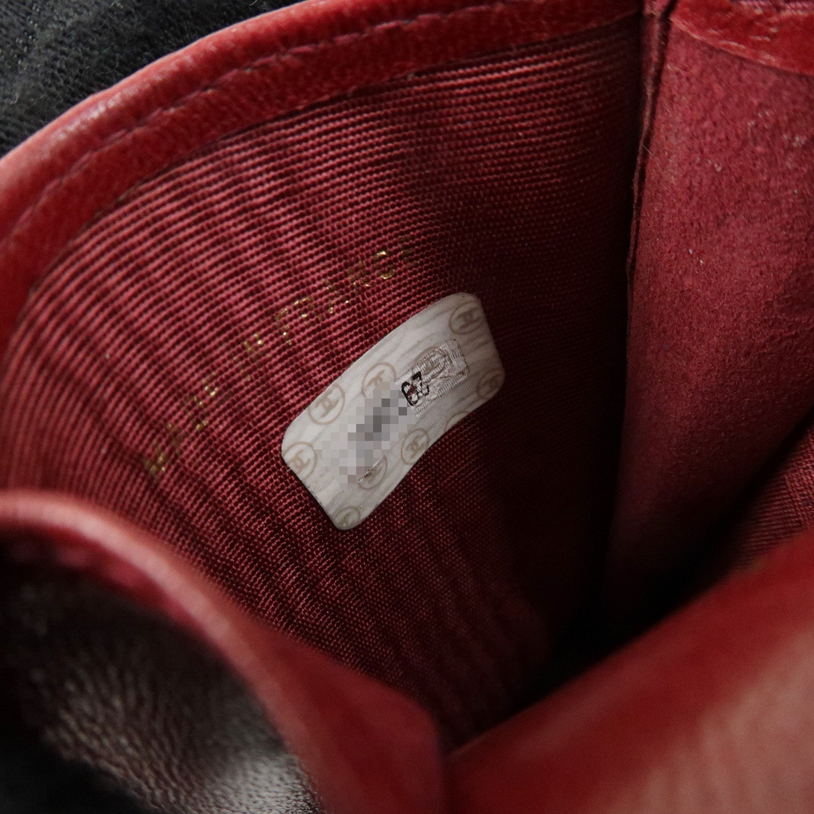 CHANEL COCO Mark Lamb Skin Cigarette Case Key Case Red