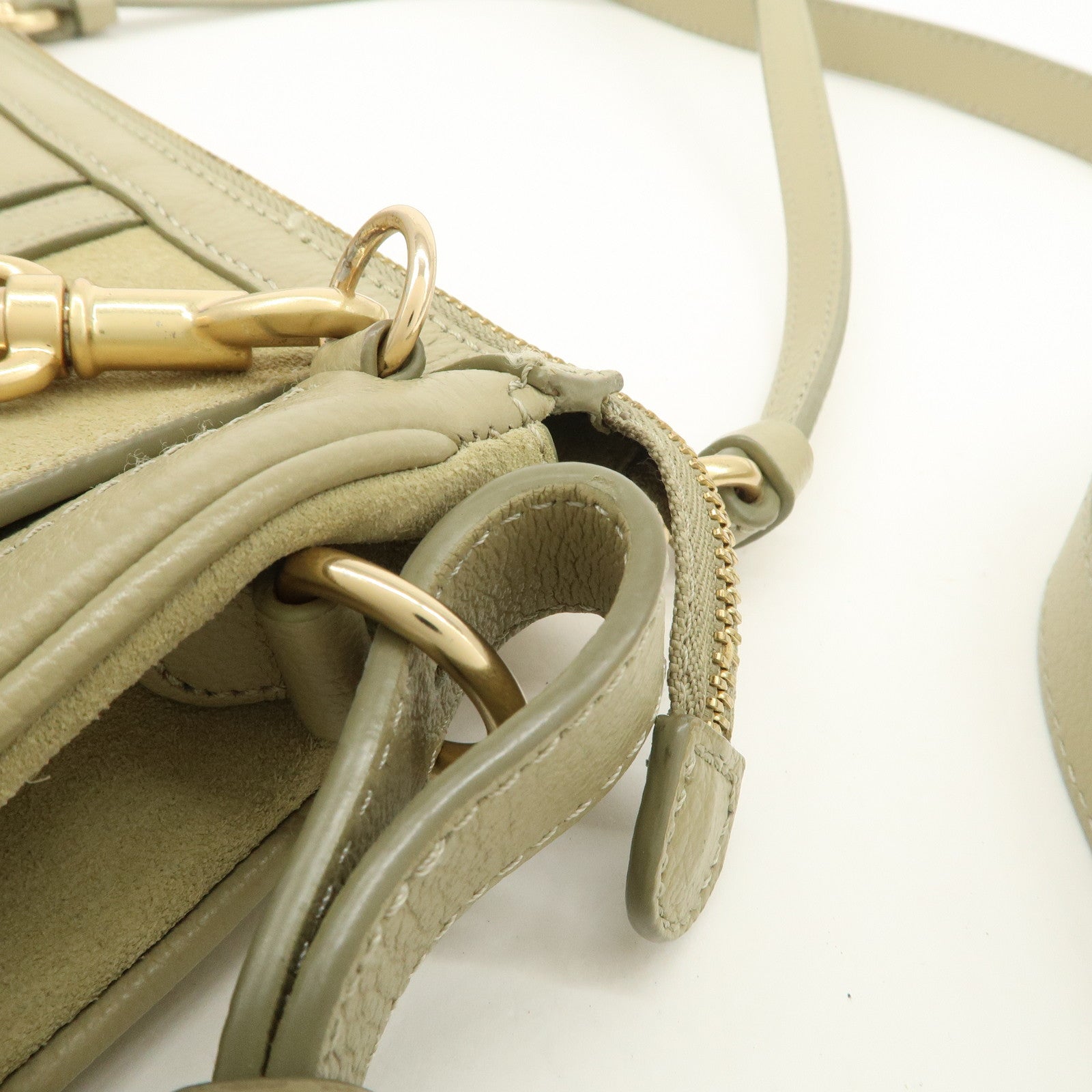Chole See by Chlo・・ｽｩ Hana Leather Suede 2Way Bag Shoulder Bag Beige